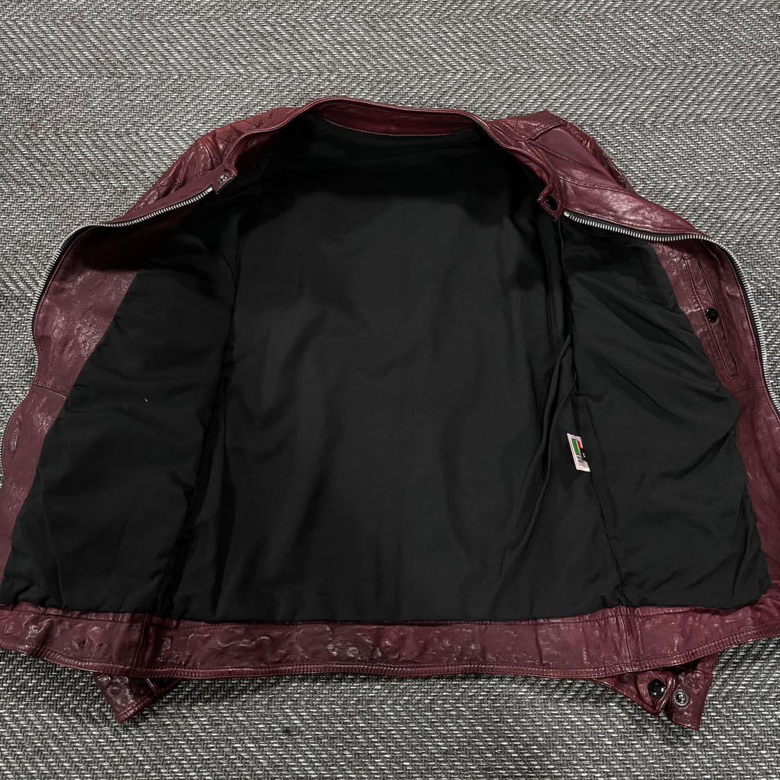 급처 이태리 슬림 크로스 베지터블 램스킨 자켓 버건디 상품이미지2