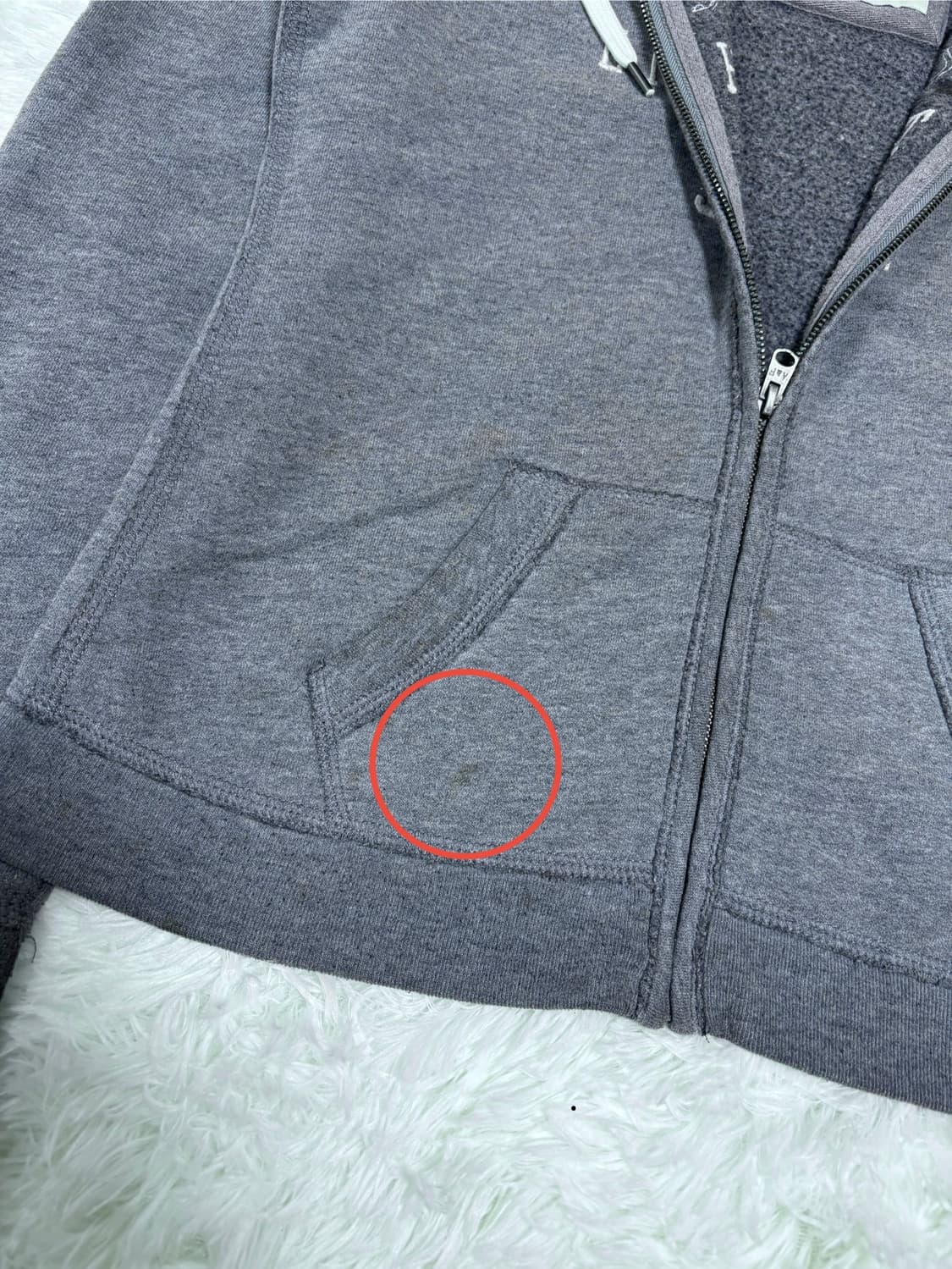 아베크롬비 비즈 디테일 그레이 후드집업 상품이미지6
