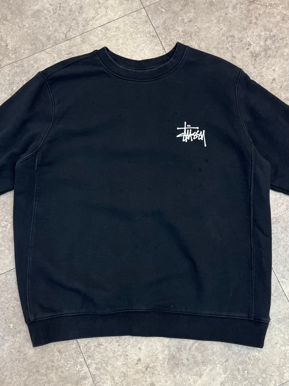 스투시 베이직 로고 맨투맨 블랙 XL #csz2726  상품이미지4