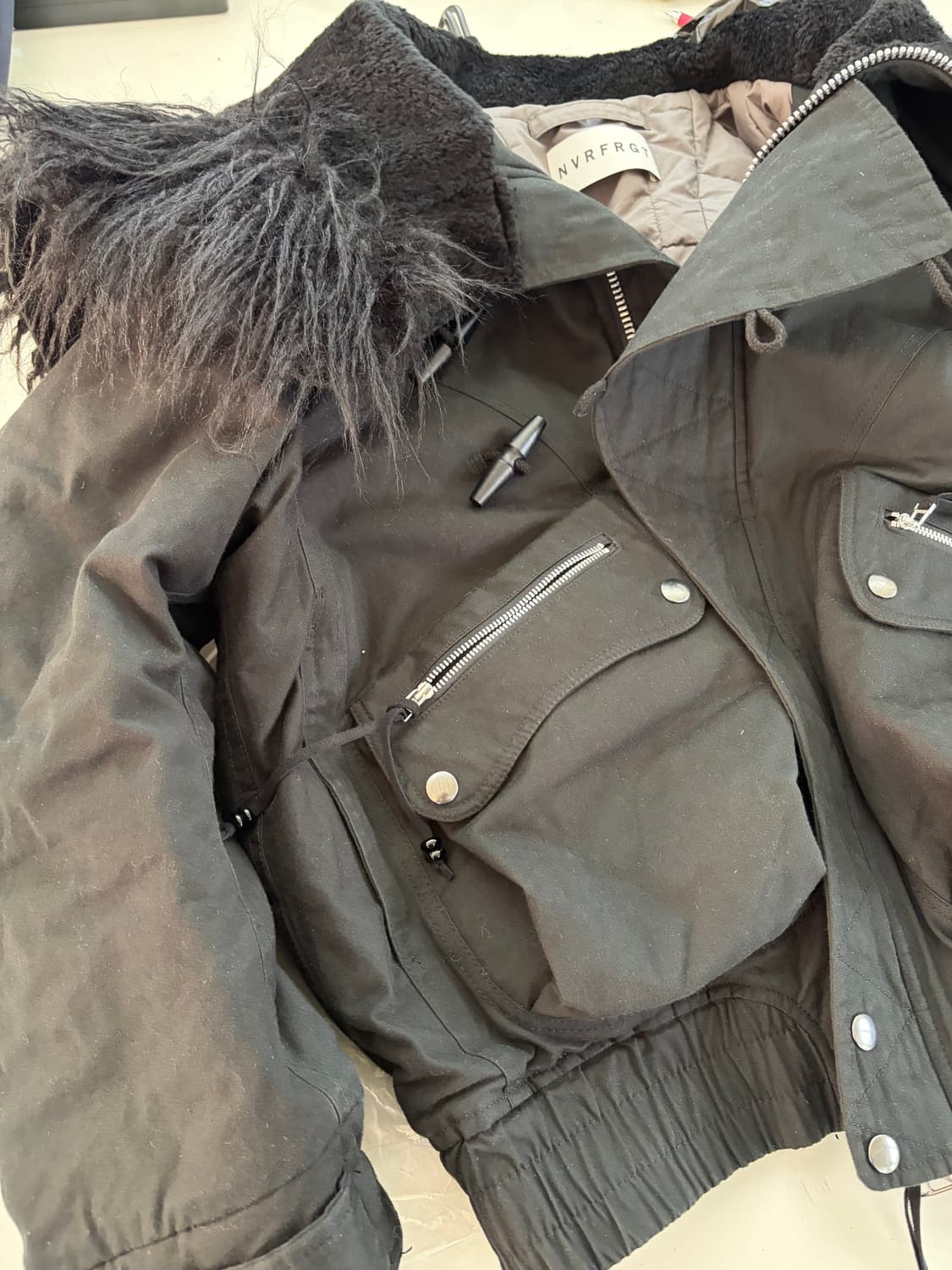 16일까지만이가격 네버포겟 NVRFRGT 패디드 후드 봄버 자켓 3사이즈 상품이미지3