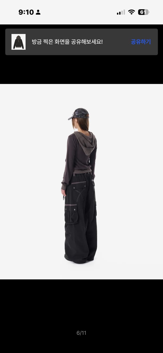 [아캄] Contrast Logo Button Hoodie (Brown) 상품이미지4