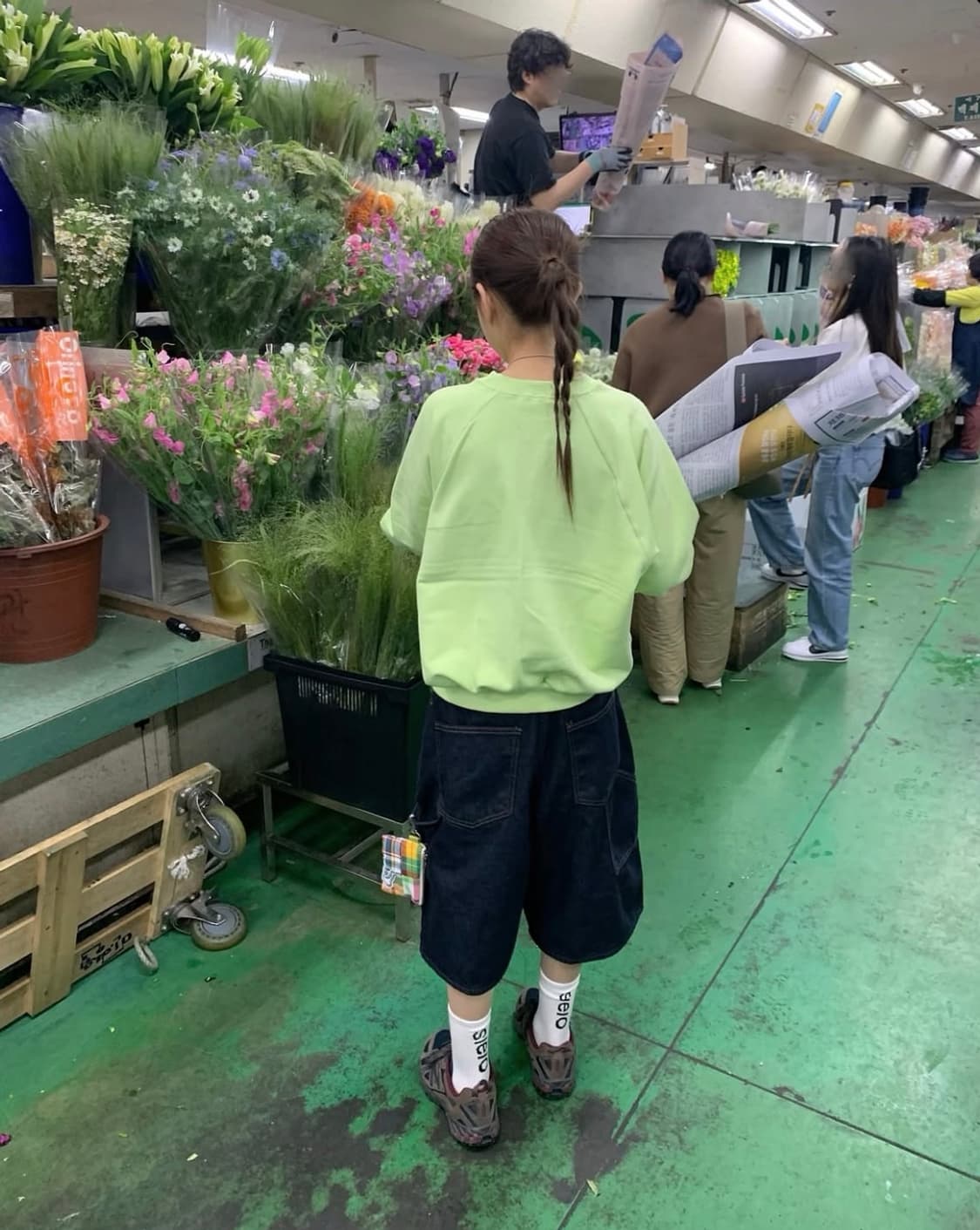 라임색맨투맨+버뮤다팬츠 상품이미지1