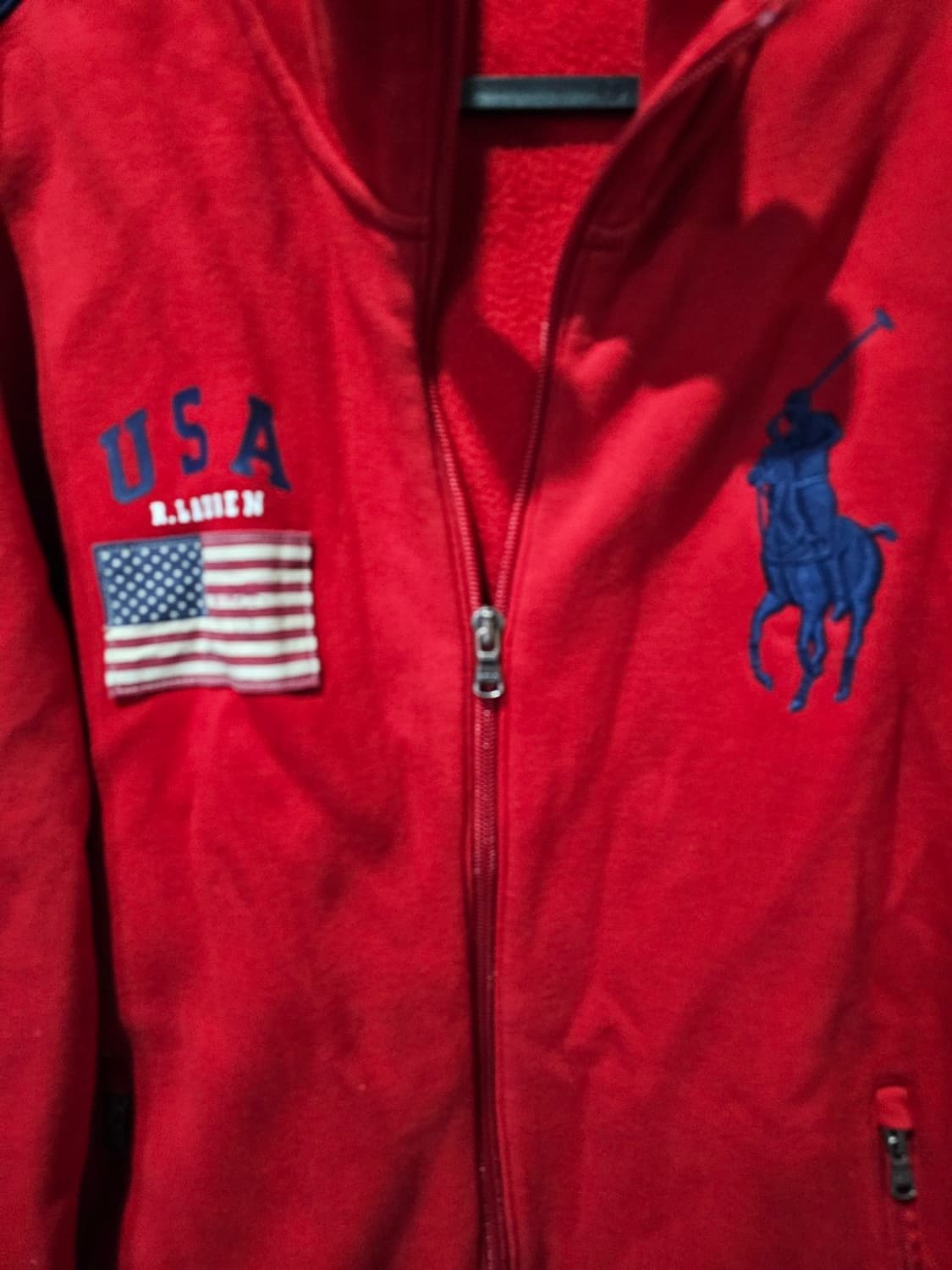 폴로 POLO 레드 빅포니 USA 성조기 집업 95 상품이미지3