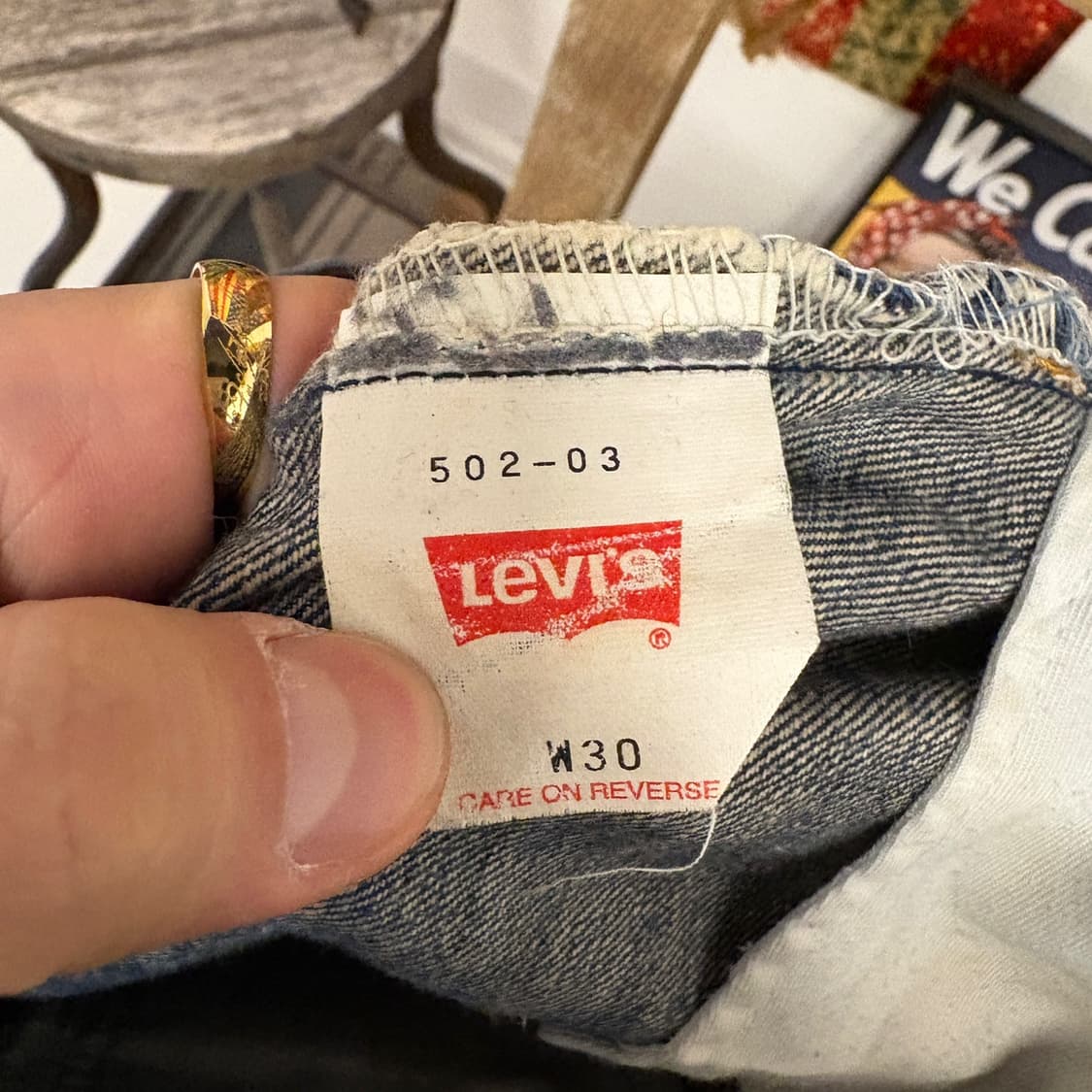 00s 리바이스502 재팬라인 캣브러쉬 데미지 스트레이트 데님팬츠 N80 상품이미지9
