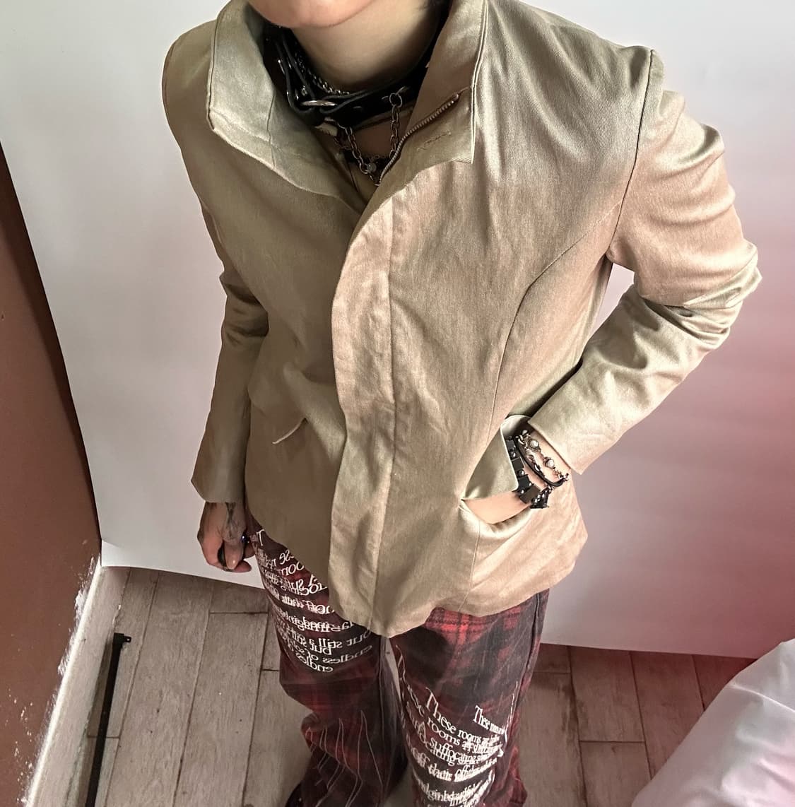 china collar single jacket 상품이미지3