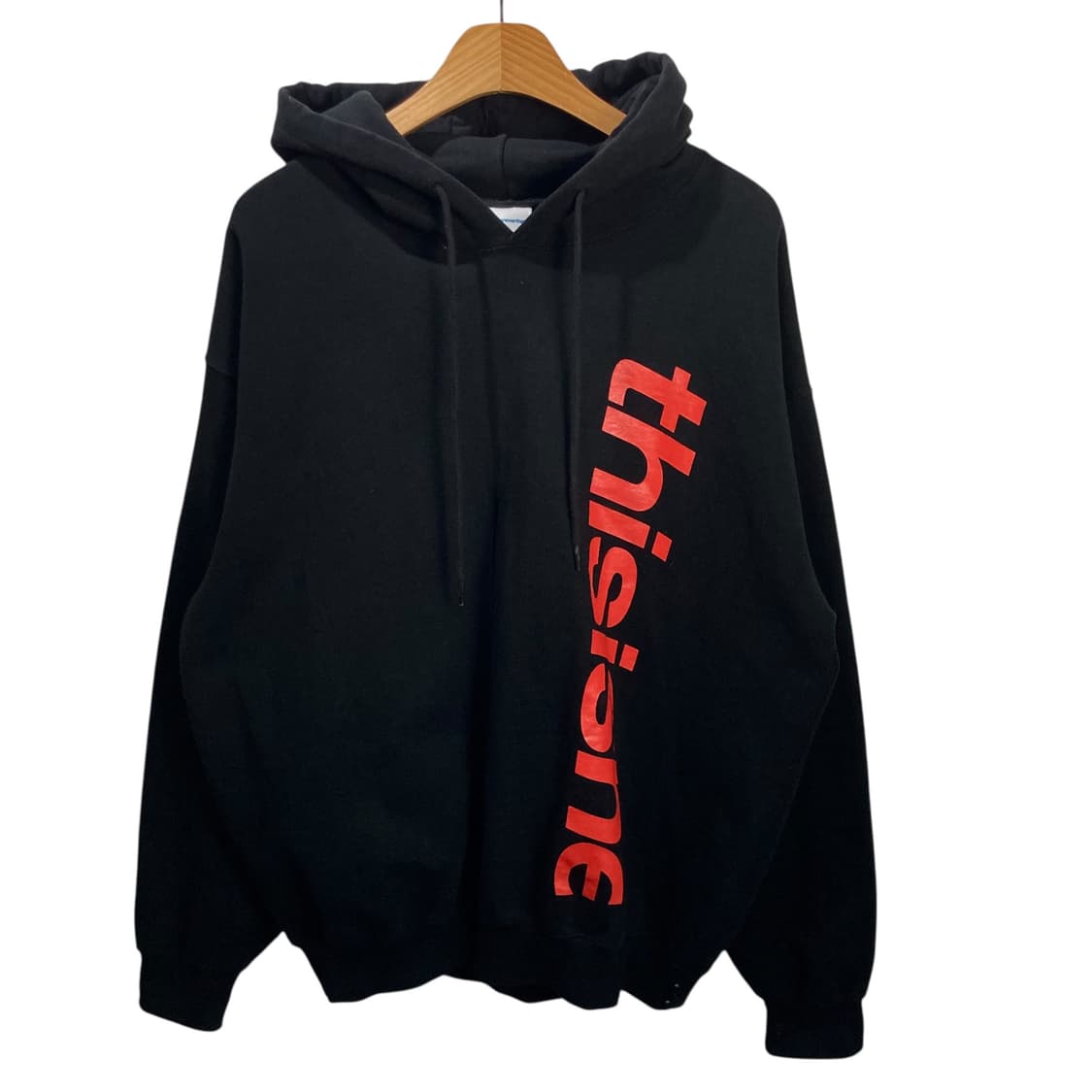 디스이즈네버뎃 로고 블랙 후드 상품이미지2