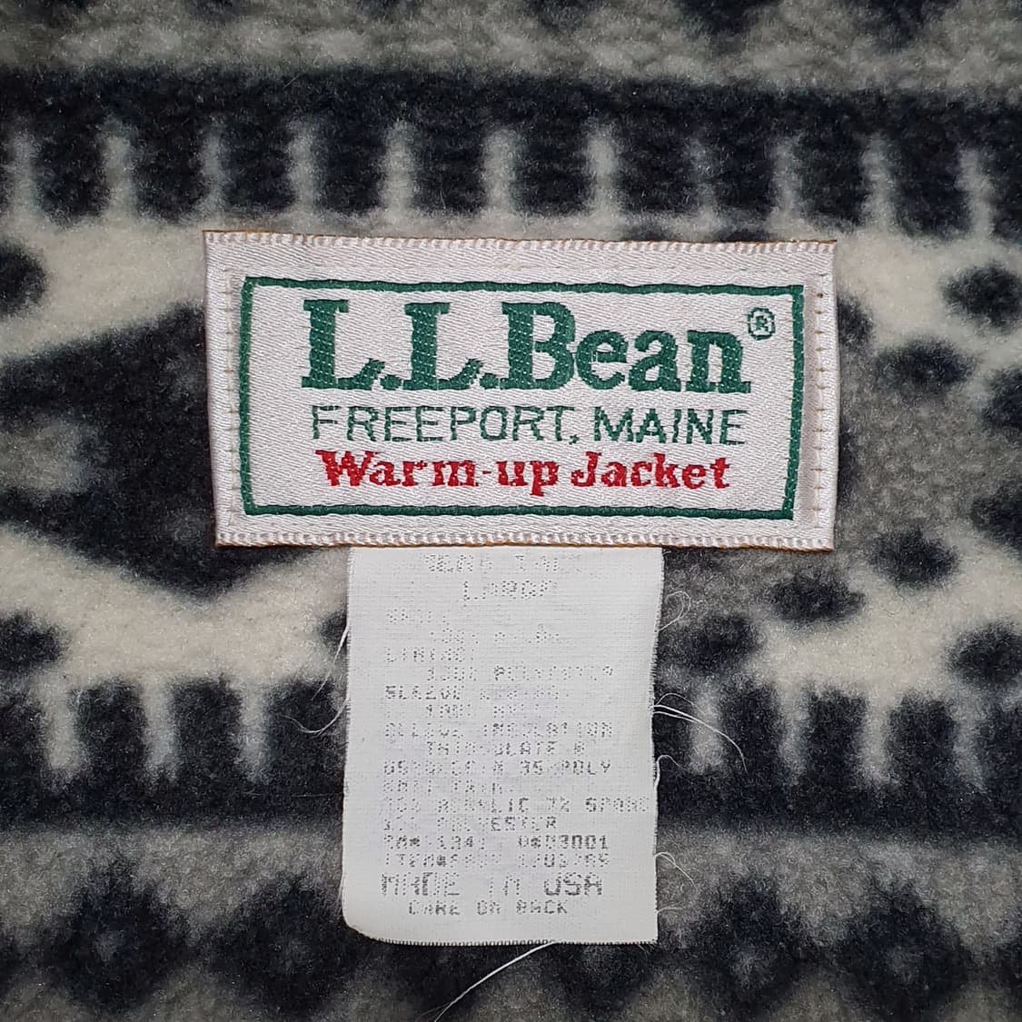 엘엘빈 빈티지 웜업 자켓 90s L (105) 아즈텍 봄버 상품이미지9