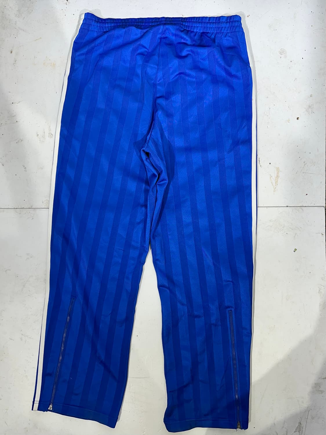 90s 아디다스 블루 와이드 화이트 삼선 트레이닝 추리닝 바지 L 상품이미지5
