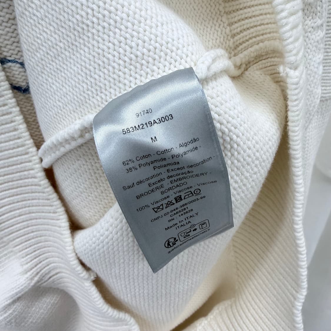[S+급/M] 디올 X 힐튼 넬 코튼 자수 블렌드 가디건 화이트 상품이미지7