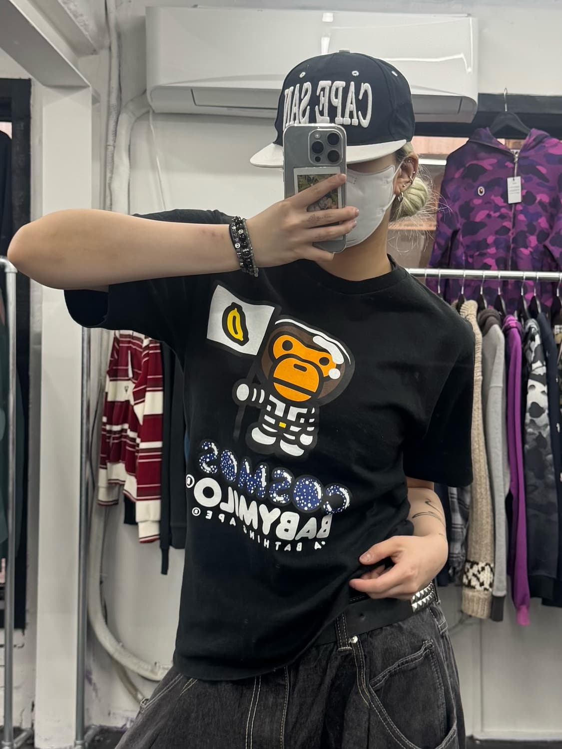 베이프 베이비 마일로 코스모스 티셔츠 상품이미지4