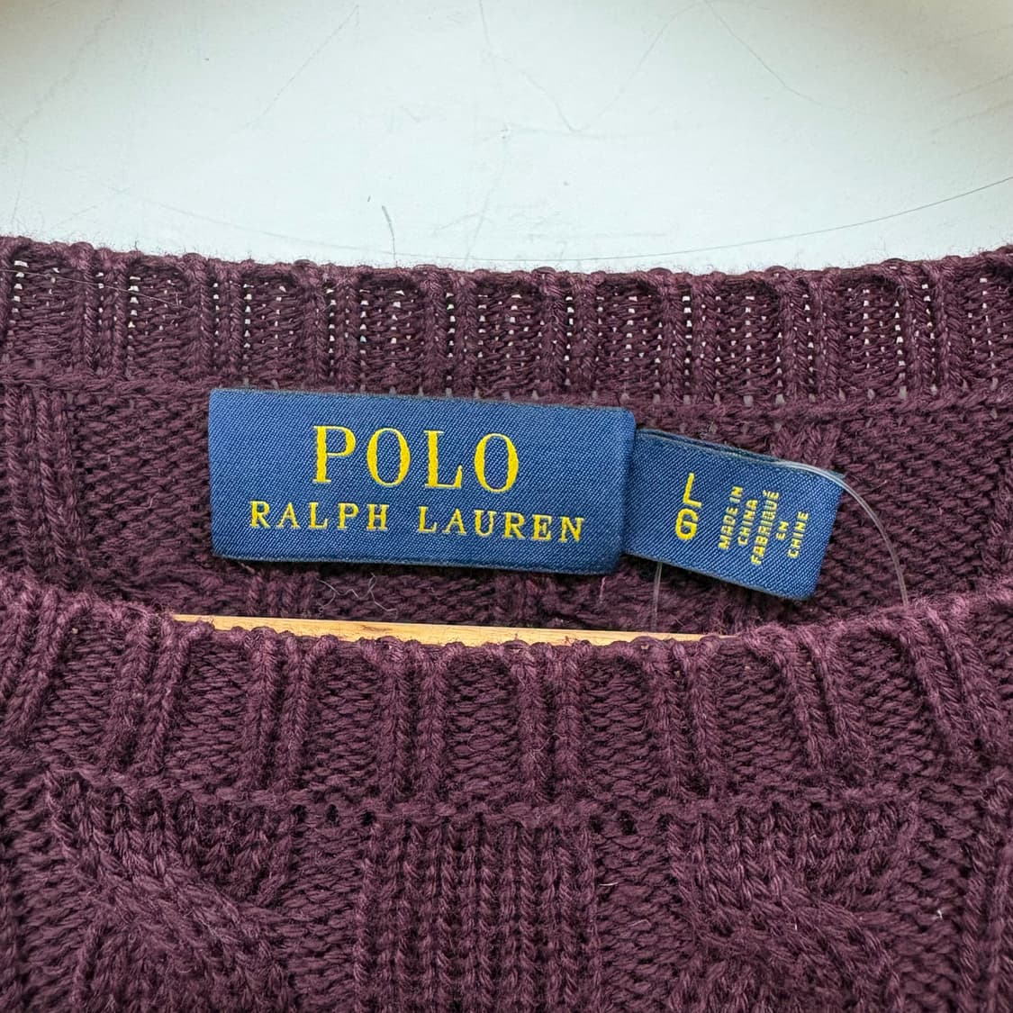 폴로 랄프로렌 케이블 니트 버건디 여/M 상품이미지3