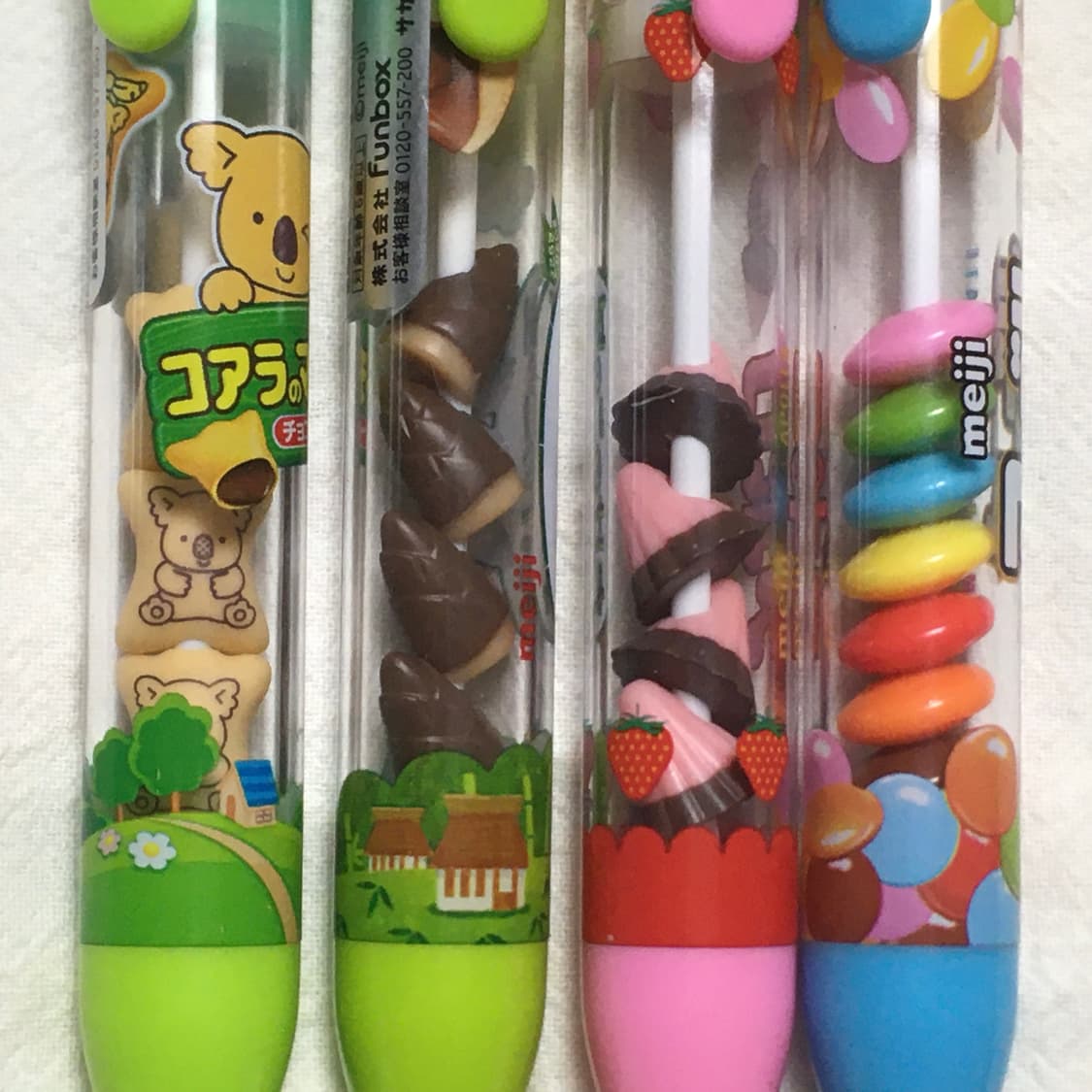 일본 고전 과자 코알라/딸기/마블초콜릿 4종 샤카샤카 볼펜 상품이미지2