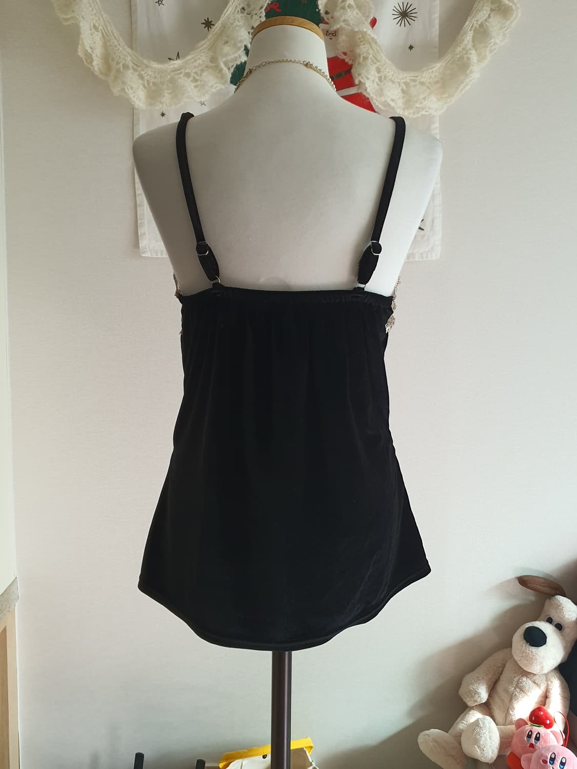 [빈티지] 벨벳 레이스 블랙 슬립 탑 상품이미지3