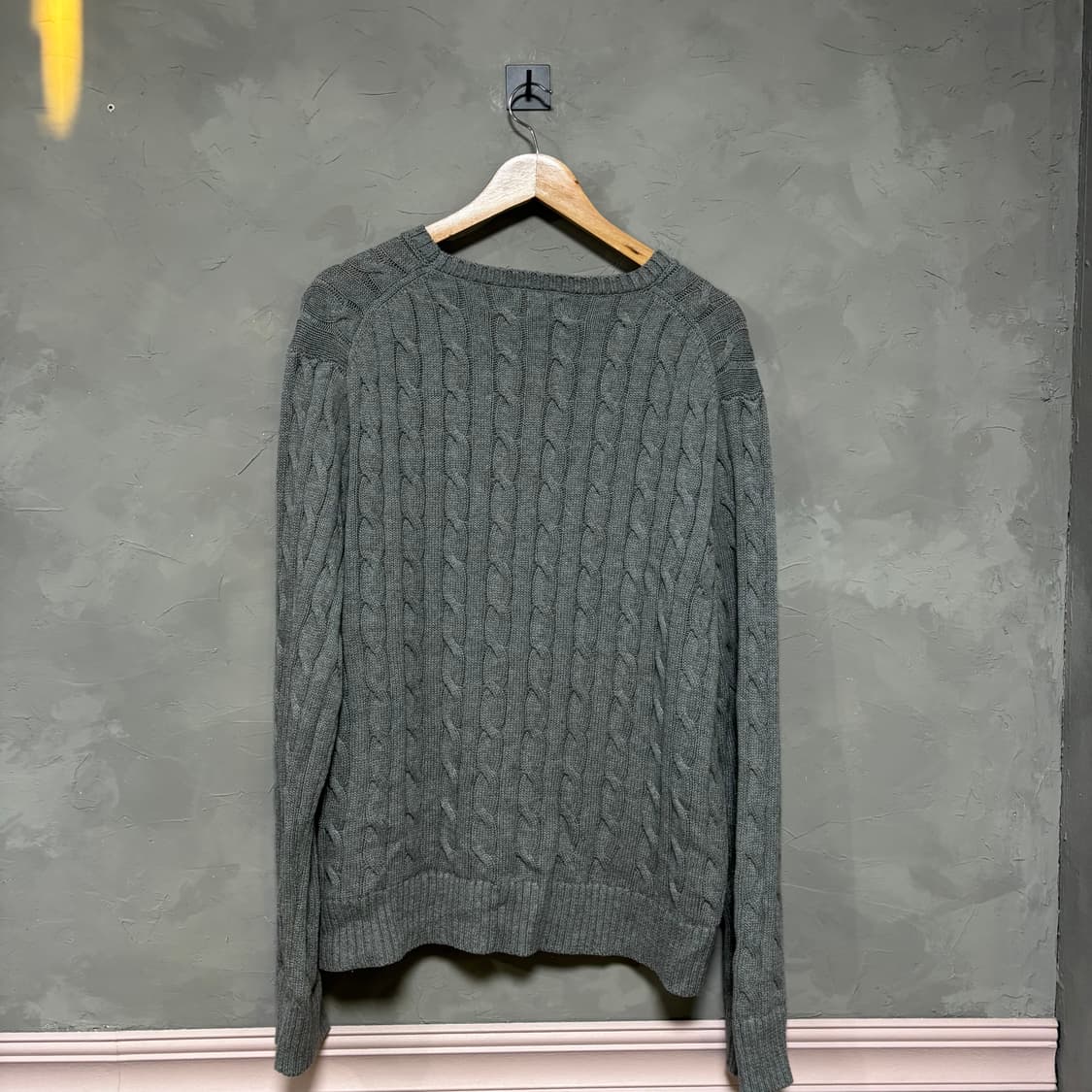 폴로 랄프로렌 신형 꽈배기 니트 회색 그레이 상품이미지4