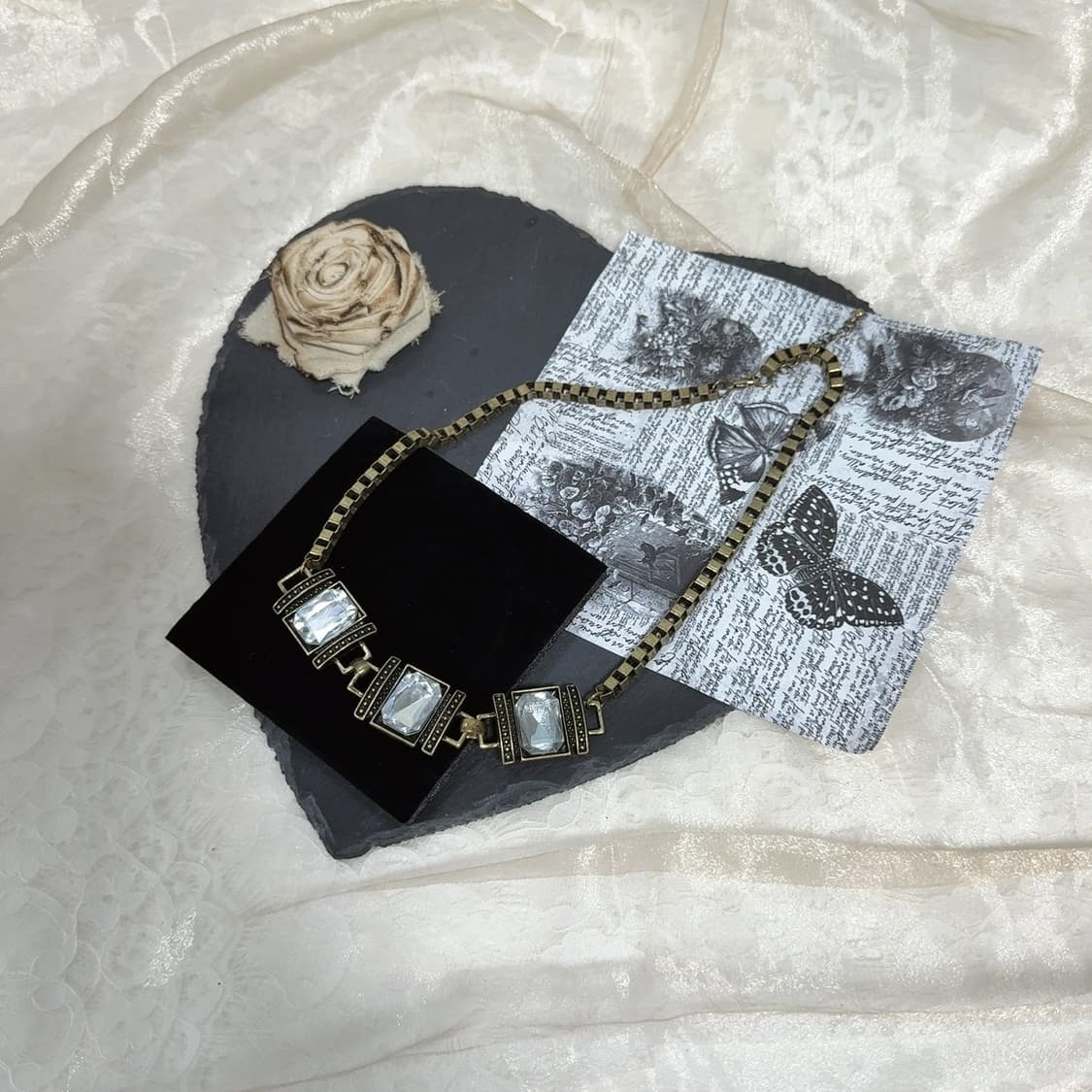 빈티지 황동 박스체인 오리엔탈 목걸이 상품이미지2