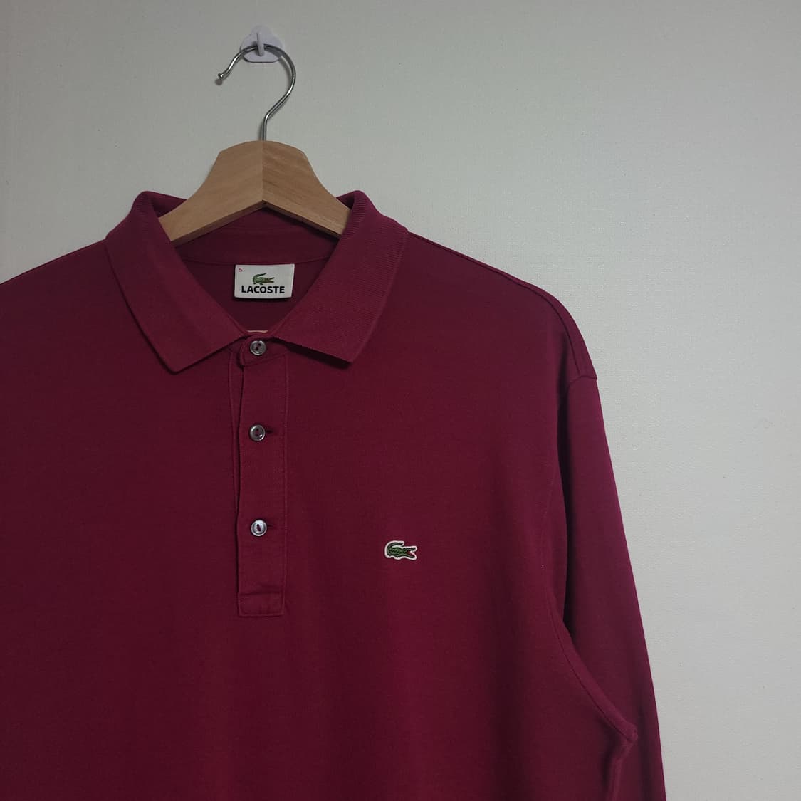(5) LACOSTE 라코스테 긴팔 카라 티셔츠 와인색 상품이미지2