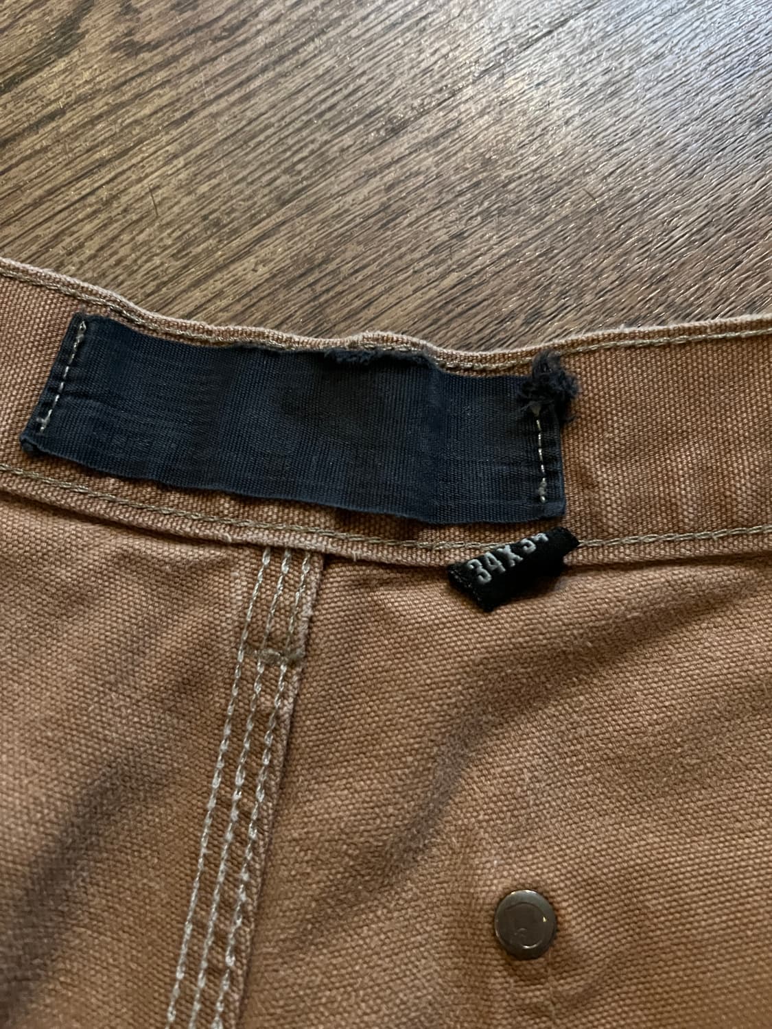 [34]칼하트 Made in USA 더티워싱 브라운 더블니 워크 팬츠 상품이미지7