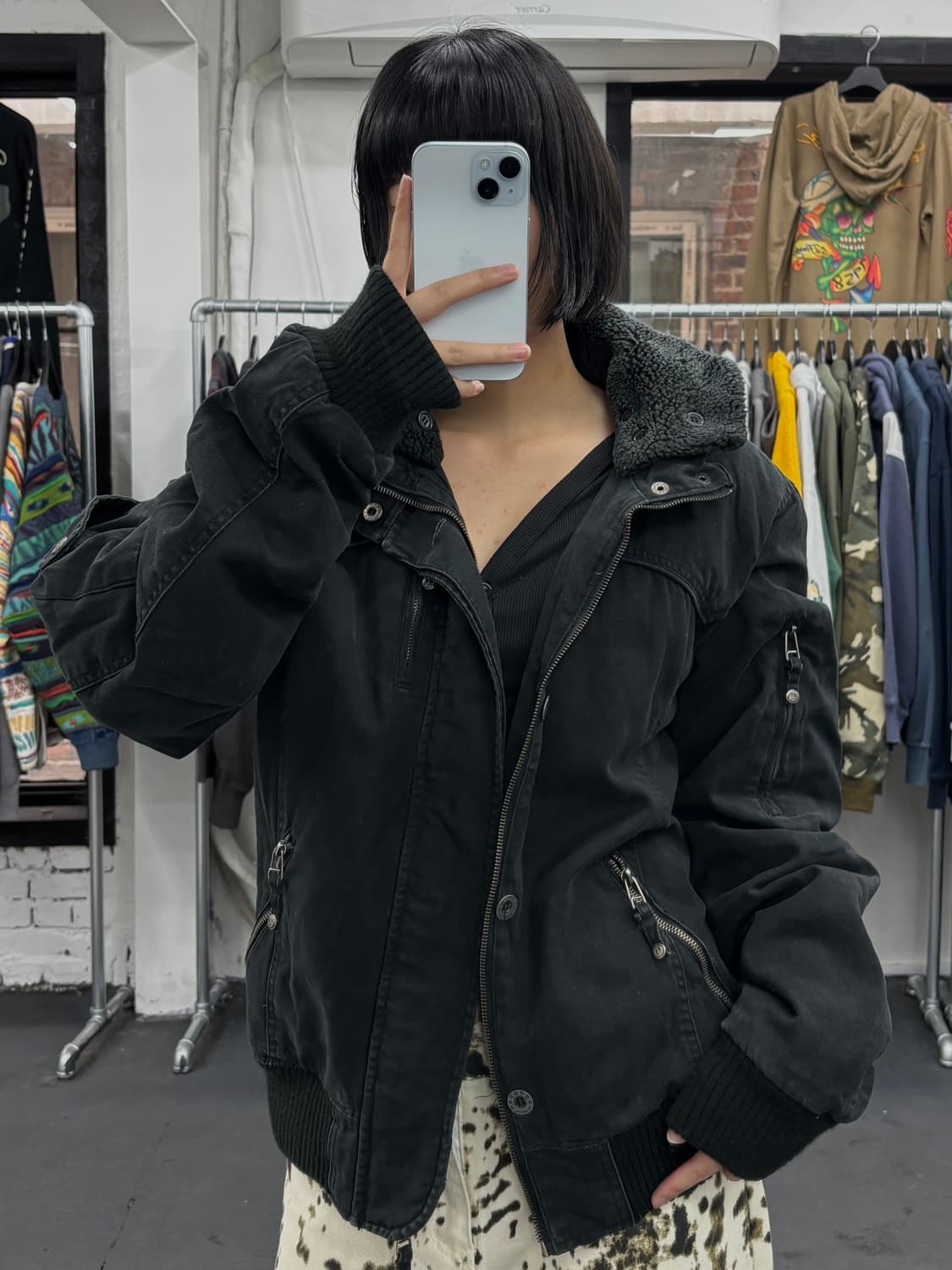 VTG 3QR Y2K 블랙 자켓 상품이미지1