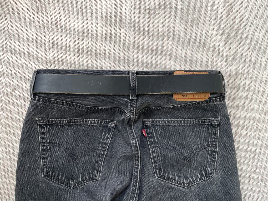 빈티지 버클 플레인 레더 벨트 상품이미지3