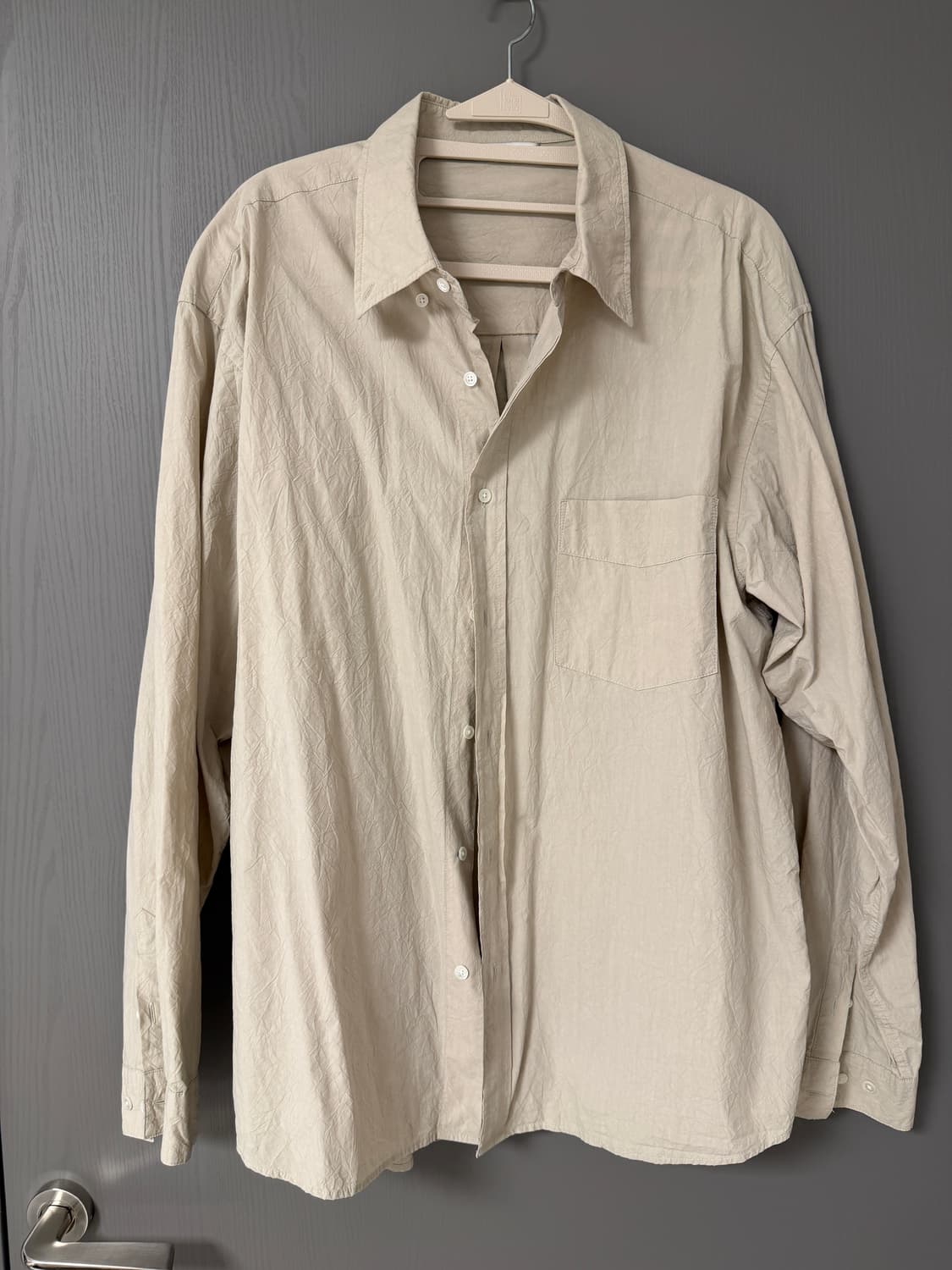 [새상품]26ss 블랭크룸 크리즈 셔츠 베이지 상품이미지6