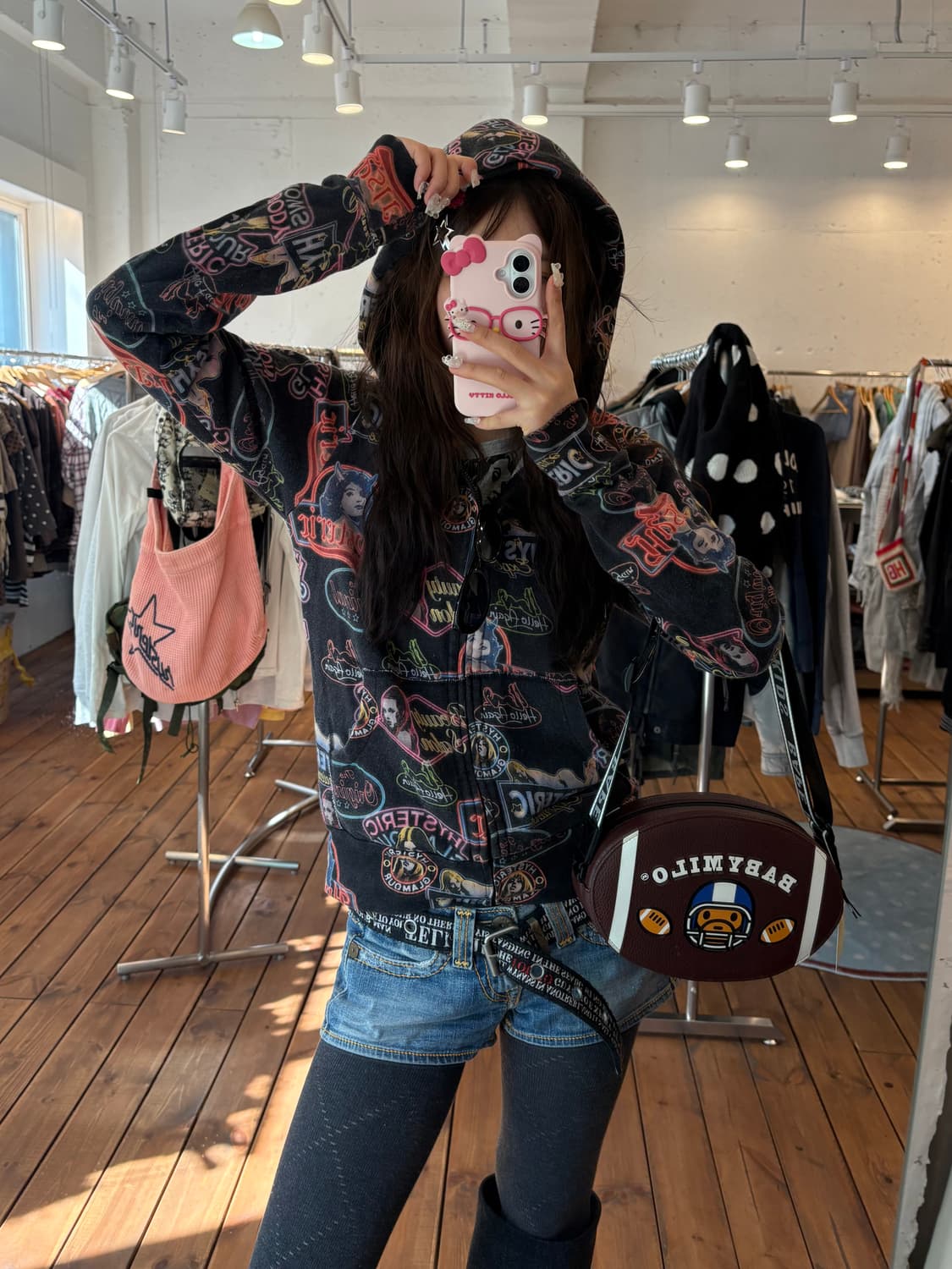 히스테릭글래머 패턴 후드집업 상품이미지2