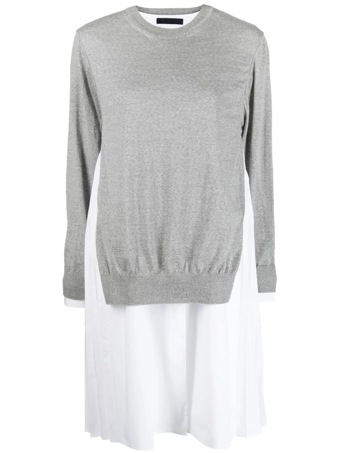 준지 레이어드 스웨터 울 니트 셔츠드레스 프리사이즈  상품이미지2