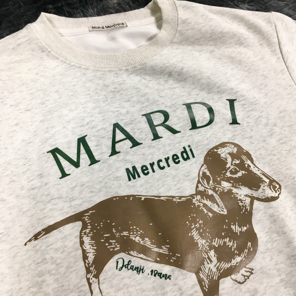 투티/0403 mardi mercredi 맨투맨 화이트 프린팅 로고 상품이미지3