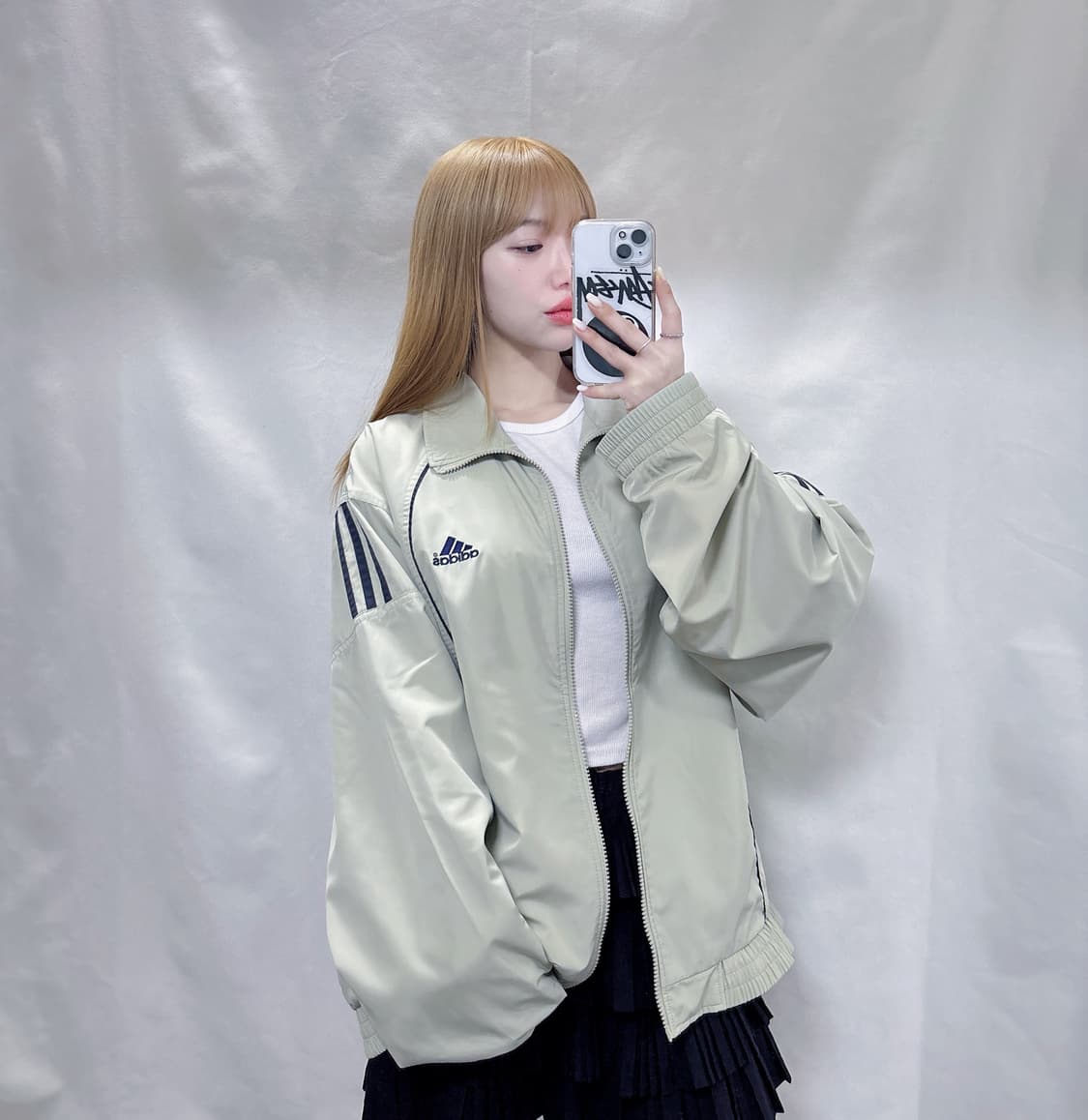 아디다스 90‘s 베이지 오버핏 바람막이  상품이미지1