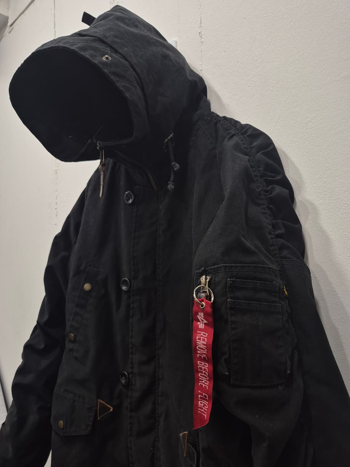 알파인더스트리 블랙 후드 야상 점퍼 자켓 남성 95~100사이즈 상품이미지2