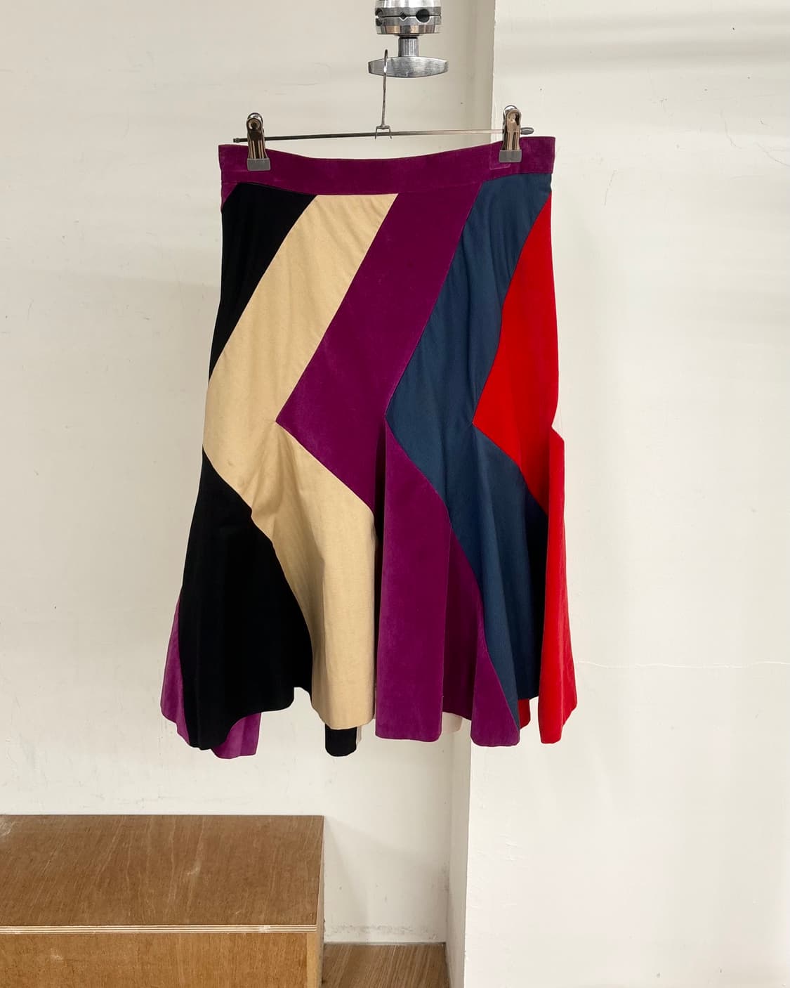 비비안웨스트우드 벨벳 패치워크 스커트 상품이미지1