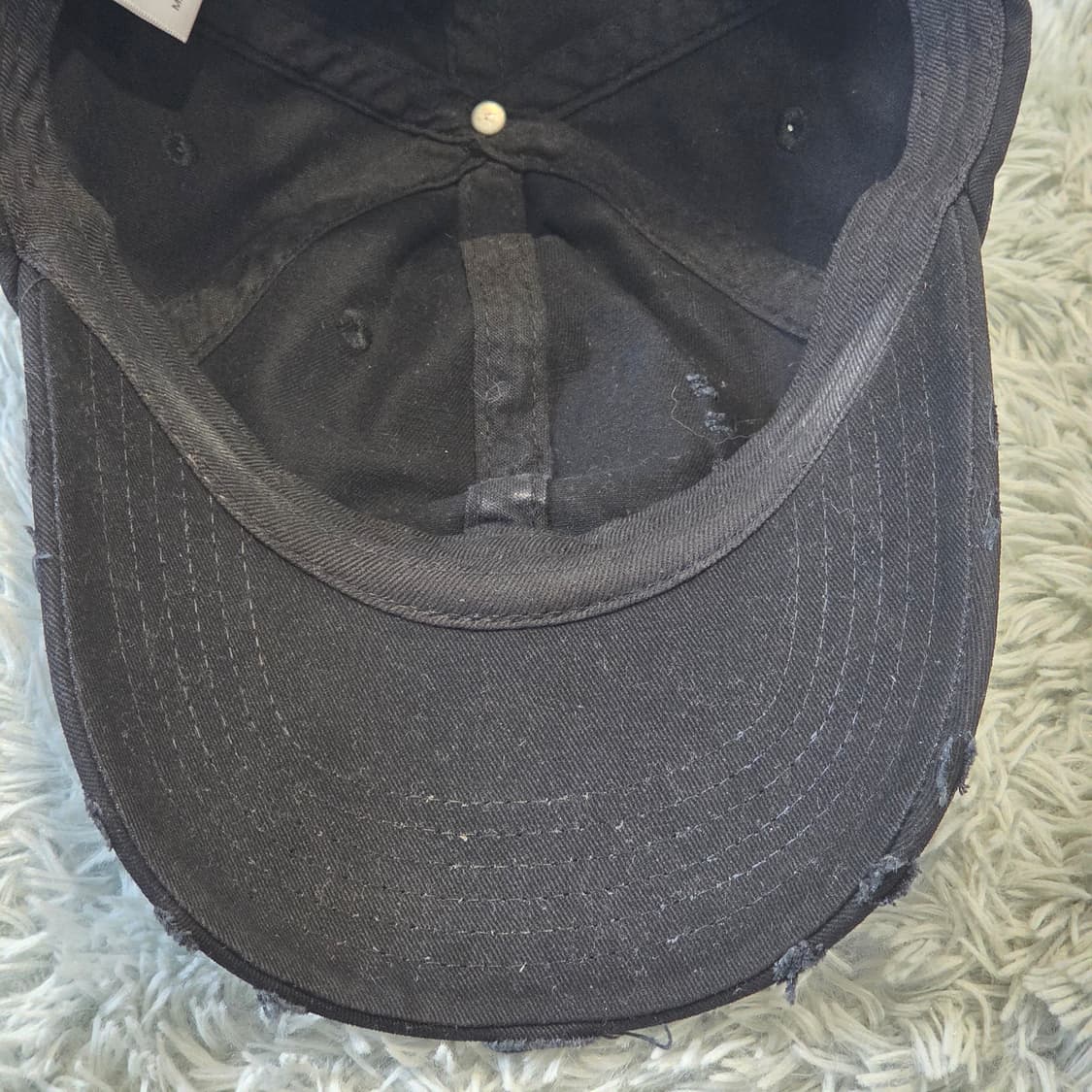 L8-8:HSH 메탈 로고빈티지 디스트로이드 블랙 볼캡(약56-59cm) 상품이미지7