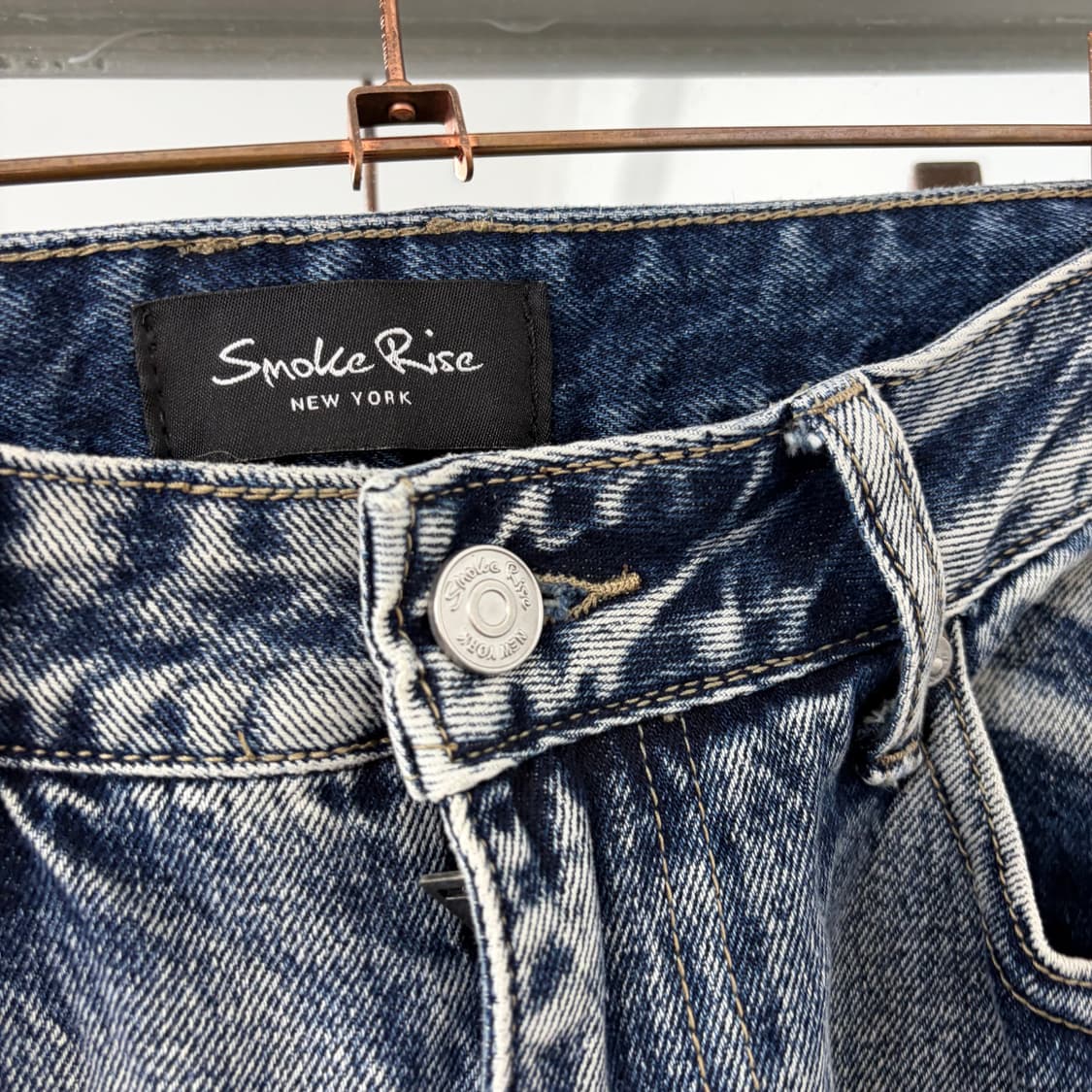 SmokeRise 멀티포켓 와이드 데님 카고 팬츠 상품이미지8