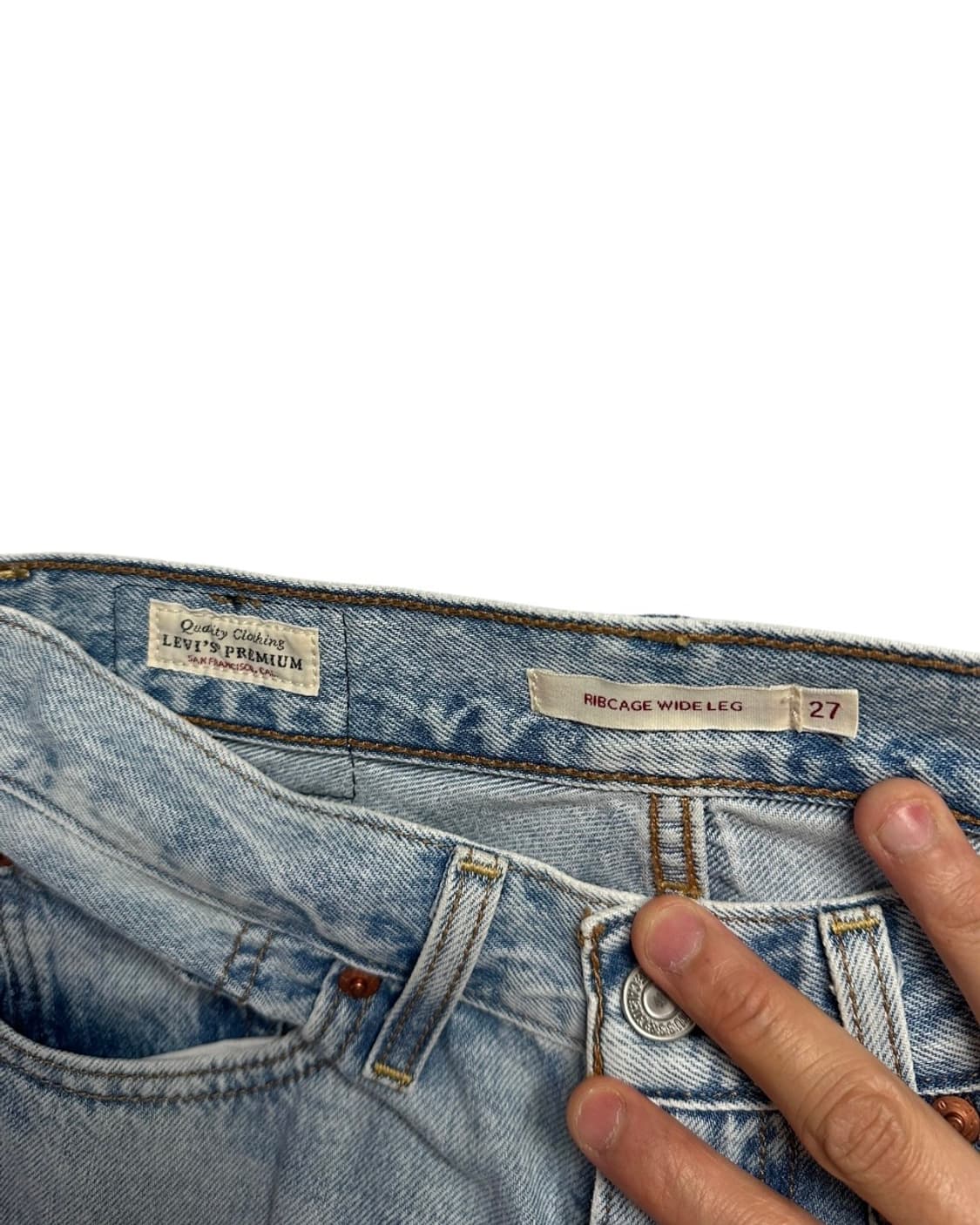 리바이스 립케이지 와이드레그 연청 워싱데님팬츠 27size 상품이미지6