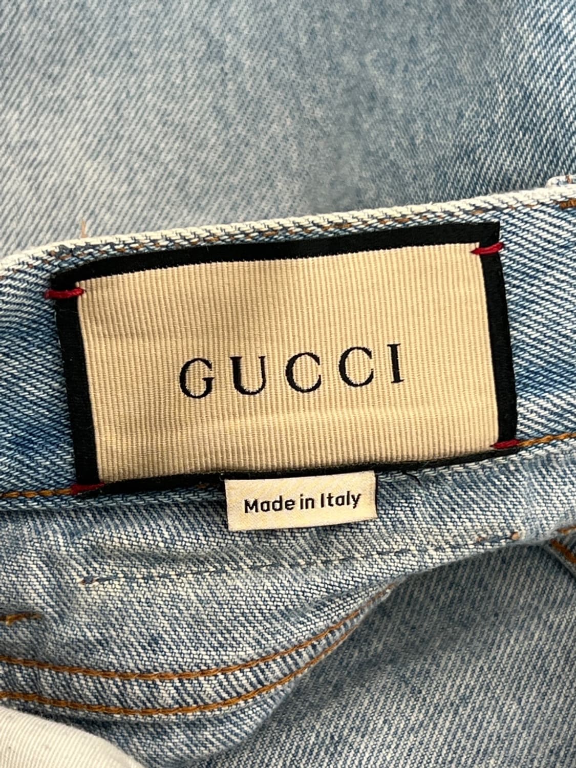 구찌 웹 스트라이프 테이퍼드 데님 팬츠 상품이미지8