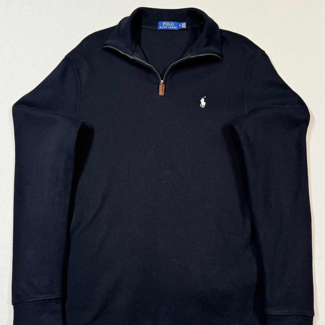 M) 폴로 랄프로렌 반집업 풀오버 코튼 니트 블랙 상품이미지2