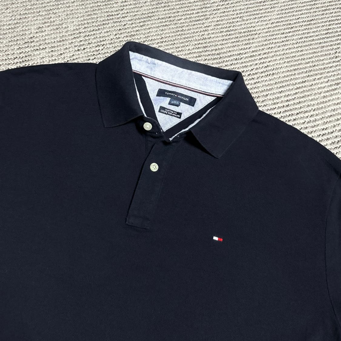 [XL] Tommy 타미힐피거 네이비 코튼 반팔 카라티 상품이미지2
