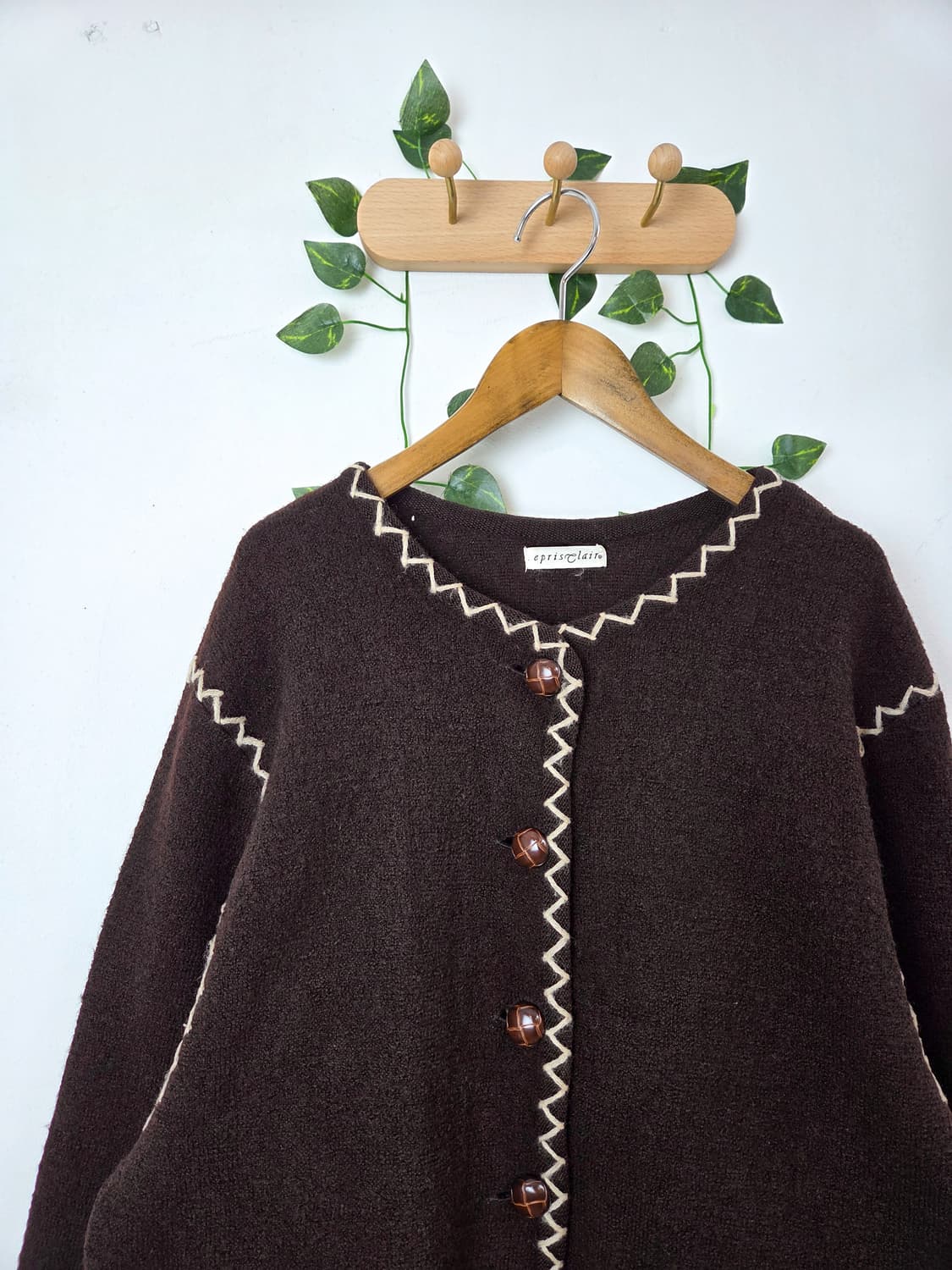 초코 스티치 가디건 상품이미지2