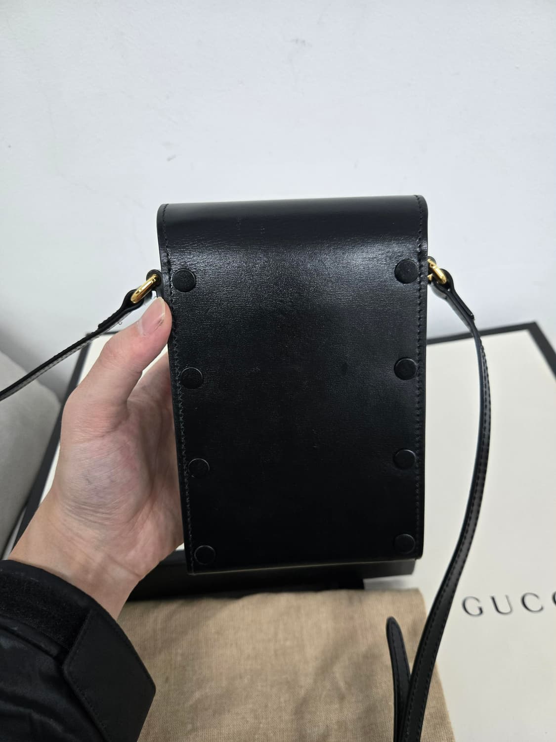 [보증서 정품]구찌 홀스빗 블랙 폰 홀더백 상품이미지4