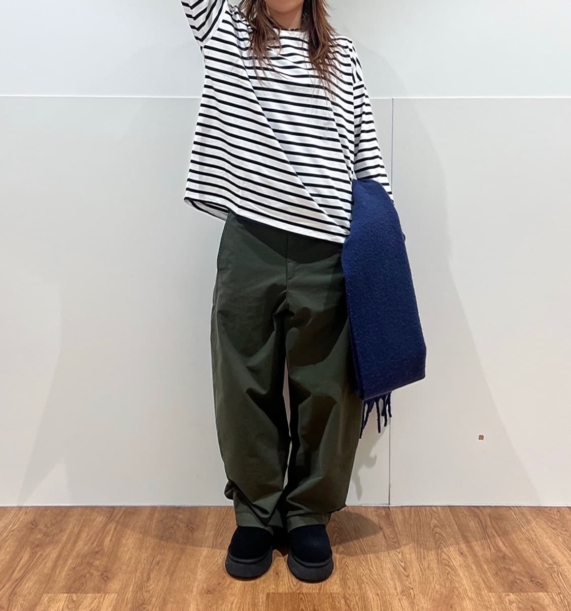 유니클로 저지배럴레그팬츠 올리브 XL 상품이미지2