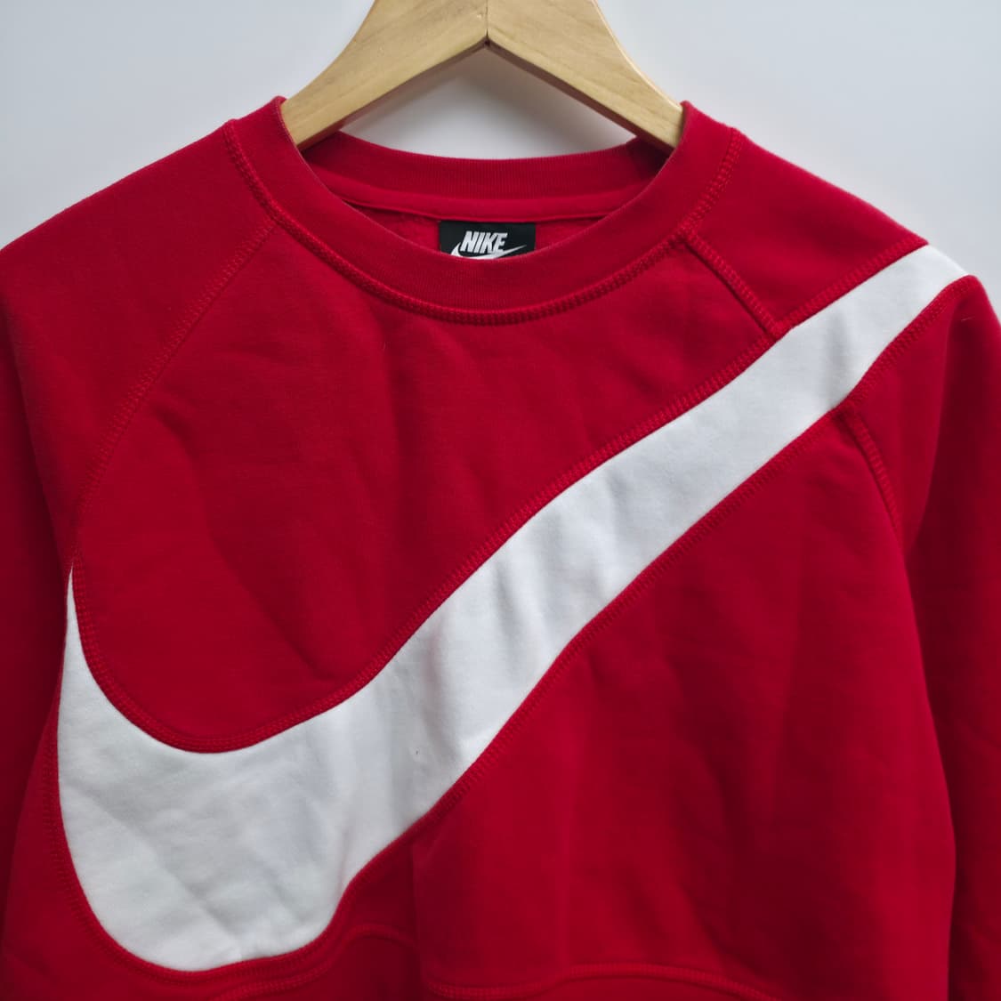 [M] 나이키 크롭 맨투맨 레드 상품이미지2