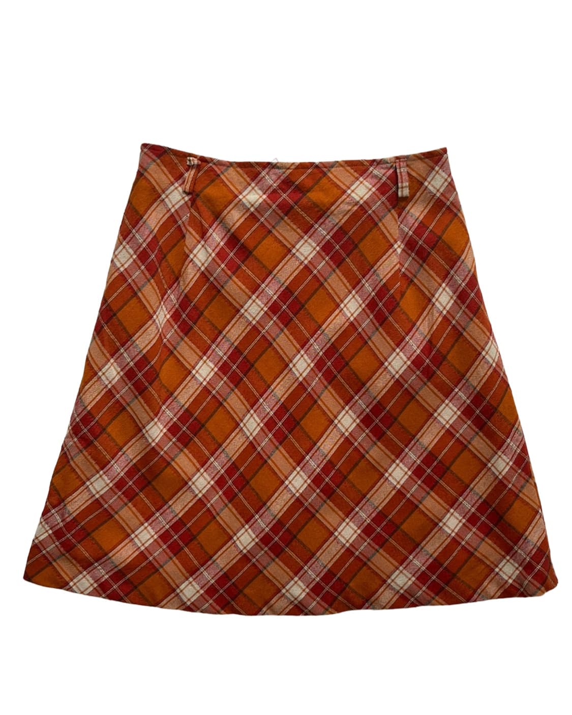 Orange check skirt 상품이미지1