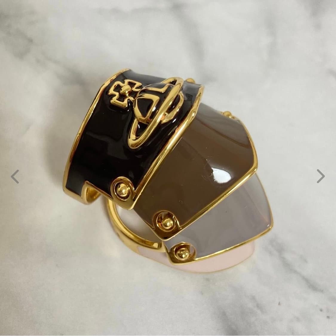 비비안웨스트우드 브라운골드 아르테미스 링 너클 반지(새상품) 상품이미지1