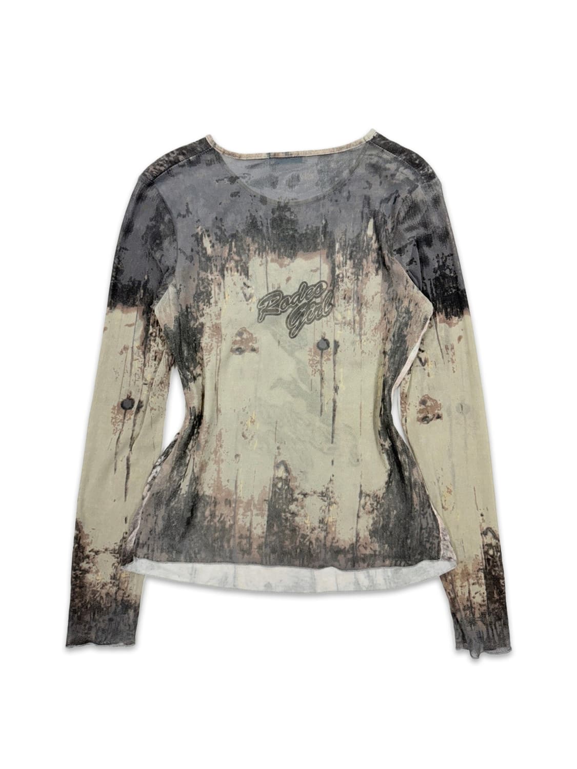 빈티지 LOUISE FD 시스루 펑크 프린팅 레이어드 긴팔티 상품이미지5