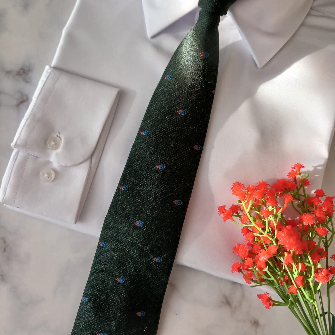 커스텀멜로우 실크 다크그린 텍스처 넥타이 7.8cm A+등급 A19066 상품이미지4