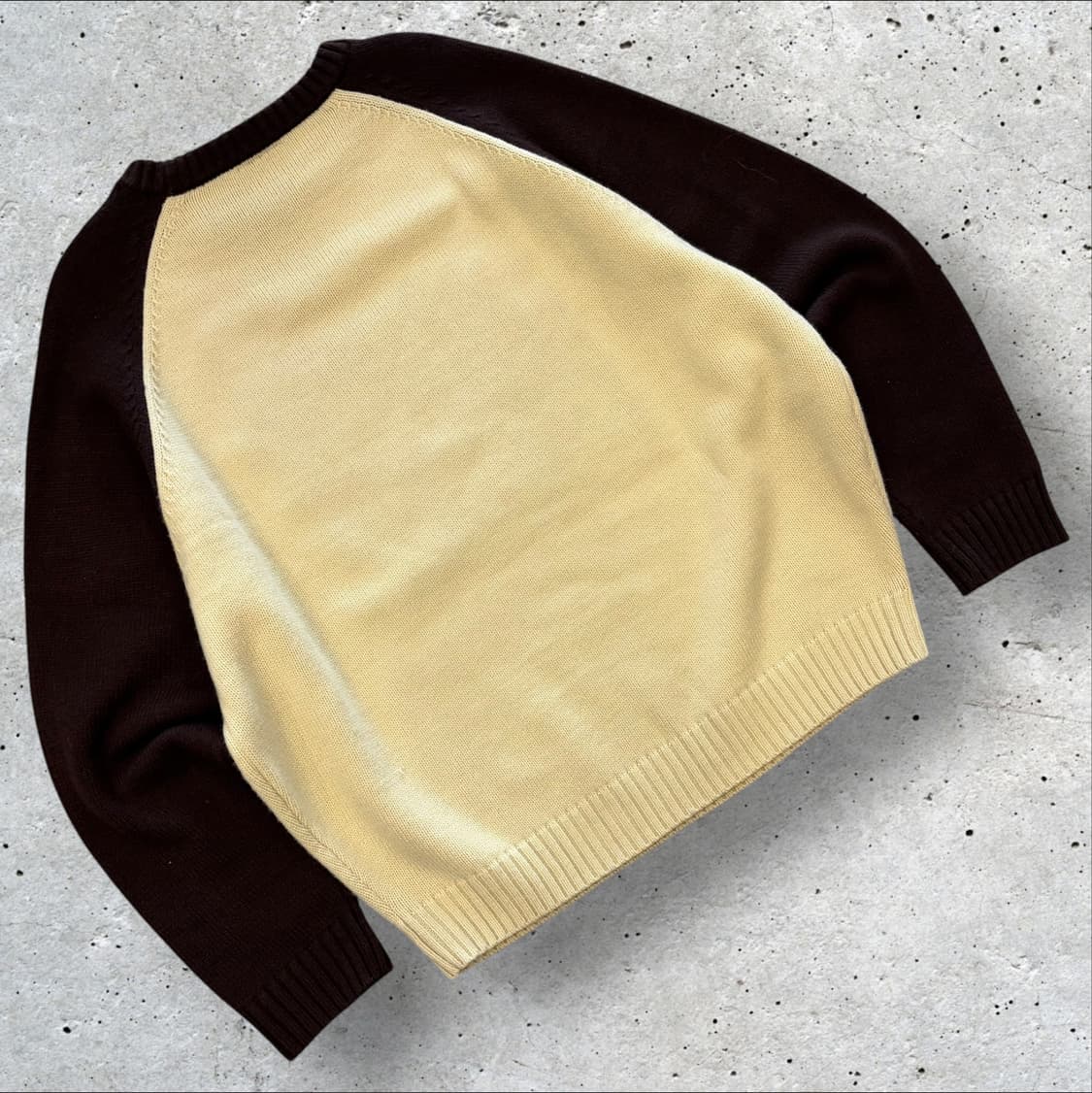 [M] 테켓 나그랑 배색 니트 스웨터 브라운 D292 상품이미지2