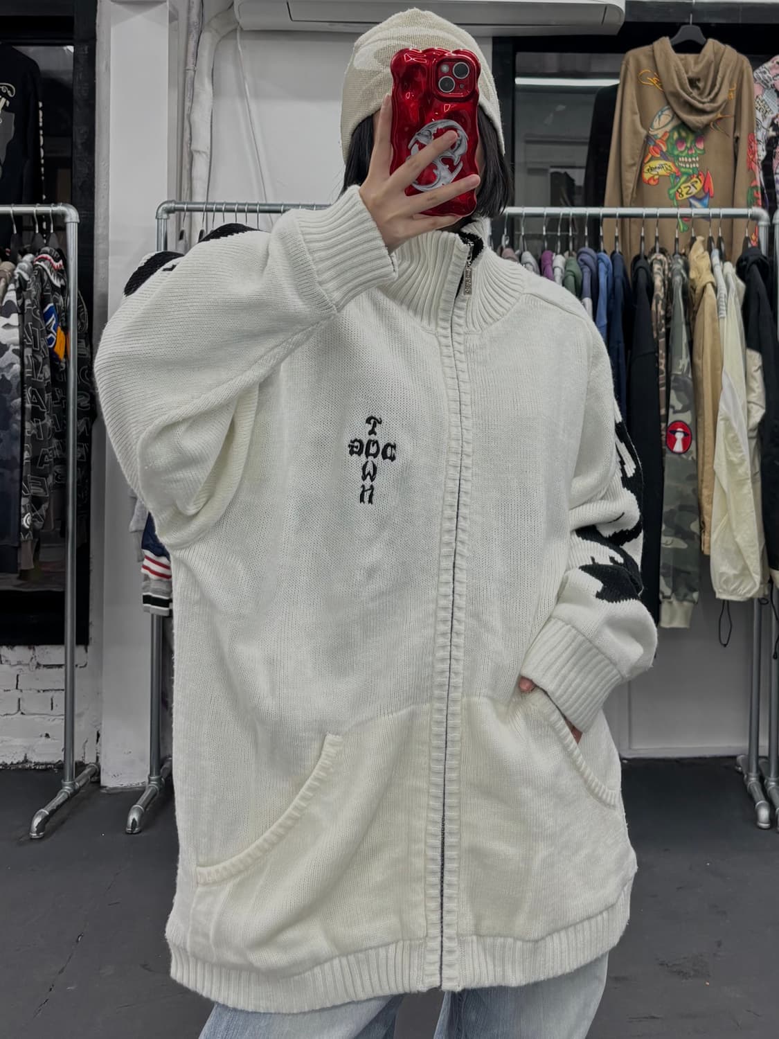 도그타운 블랙드래곤 니트집업 상품이미지4