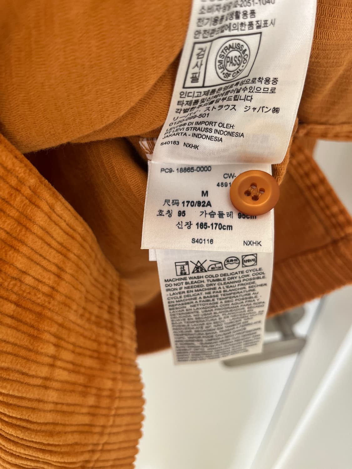 리바이스빈티지클로딩 Lvc Cord Shirt Golden Oak M 상품이미지9