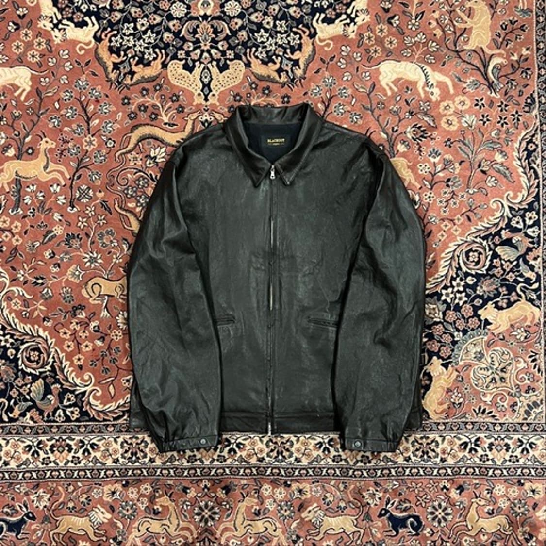 (m)블랙아웃 워시드 레더 자켓 상품이미지1