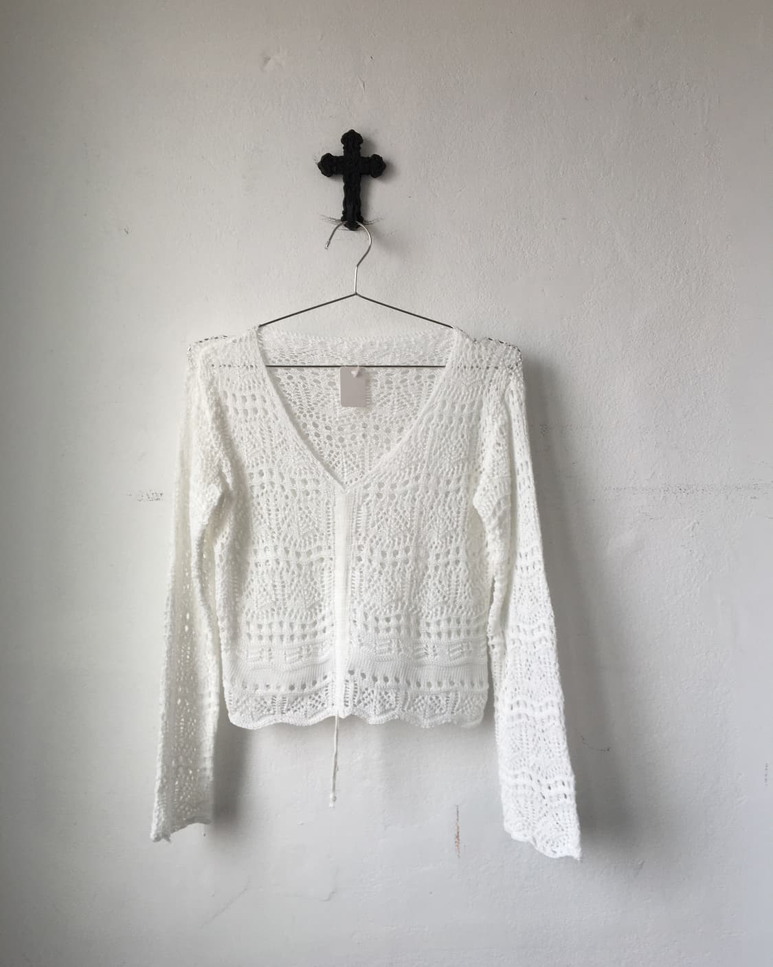 Shirring point crochet top 상품이미지2