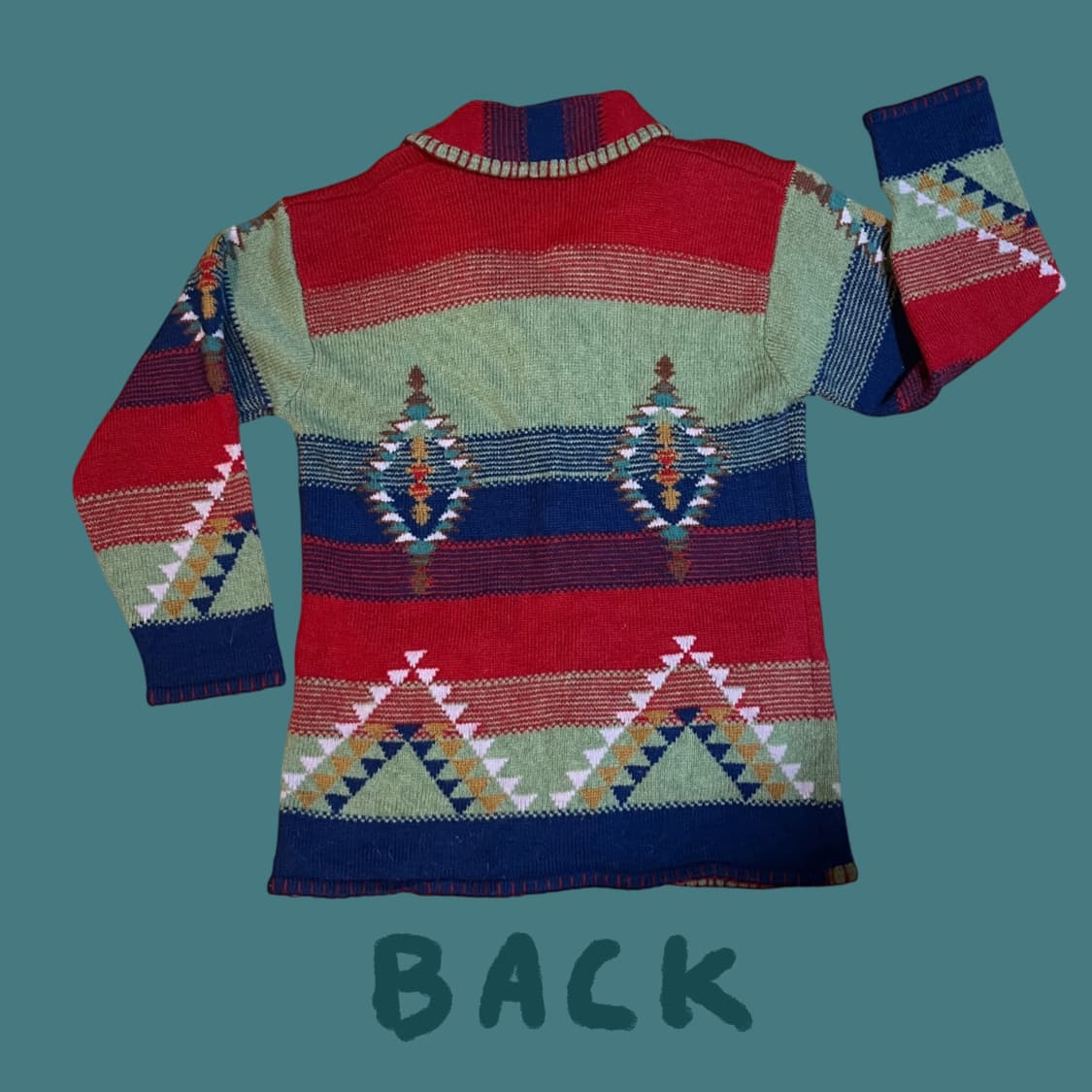 산장소녀코어! 히피 패턴 무지개떡 가디건 상품이미지3